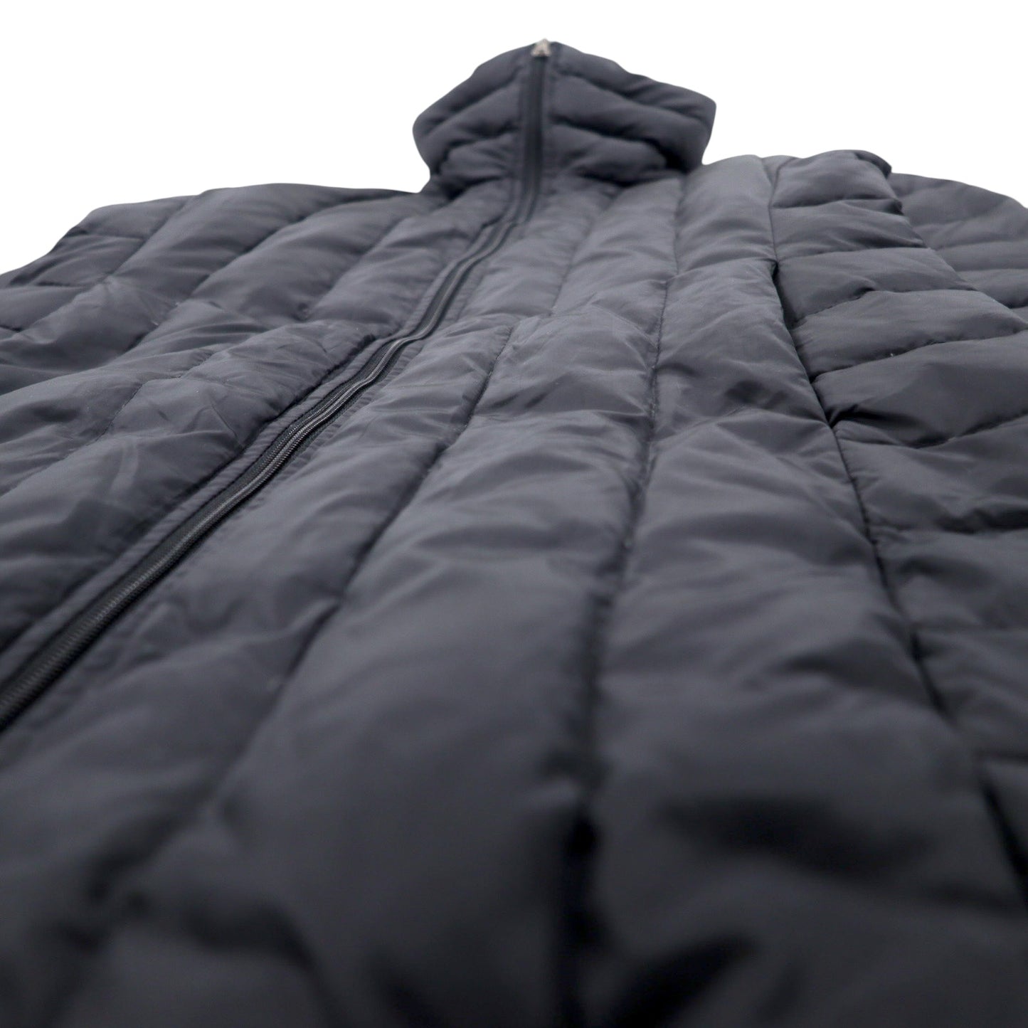 GUESS 90年代 ハイネック ダウンコート M ブラック ナイロン ダブルジップ ロゴ 刺繍