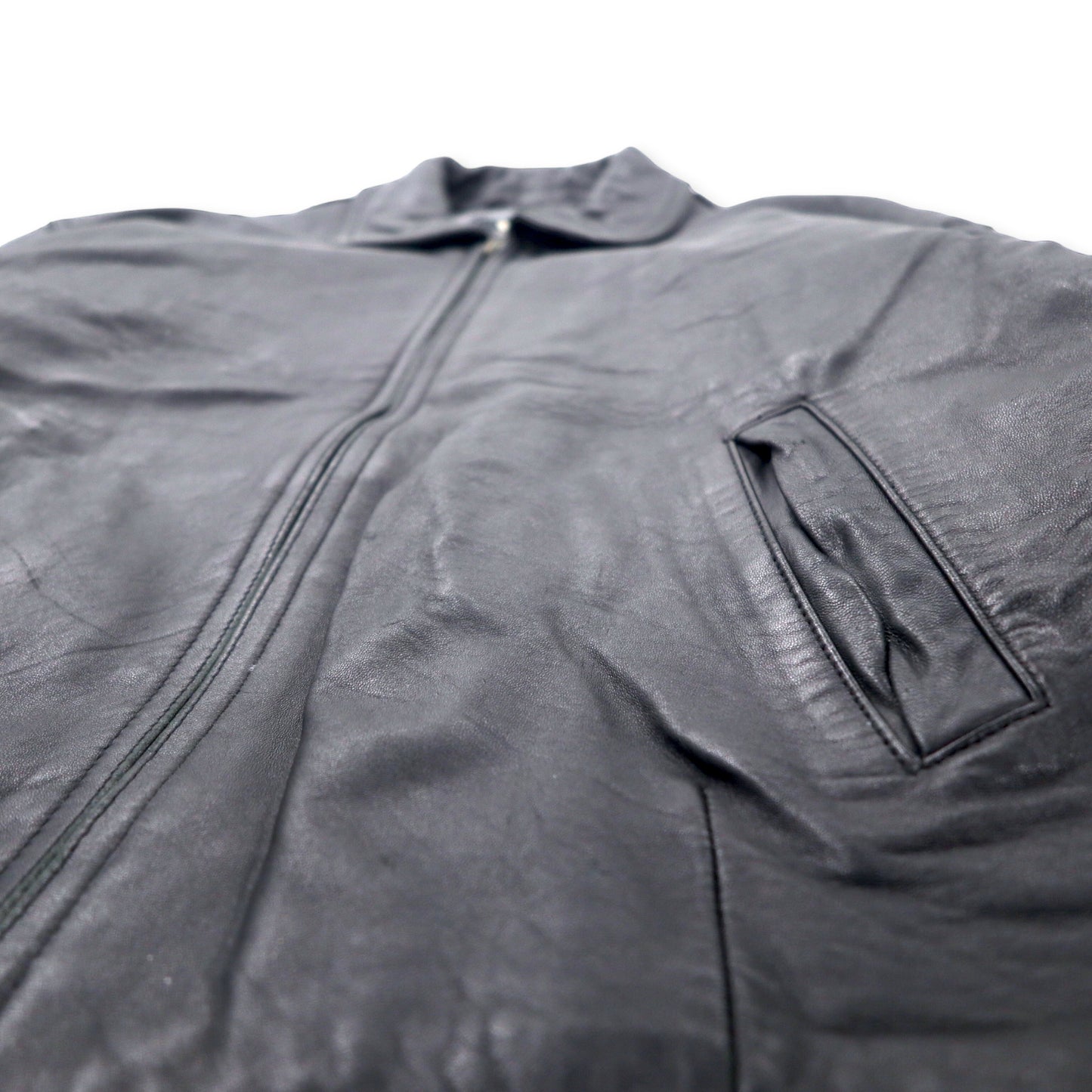 VAN -JAC- 80's Lamb Leather Single Rider's Jacket FREE Black Sheep Leather Quilted Liner