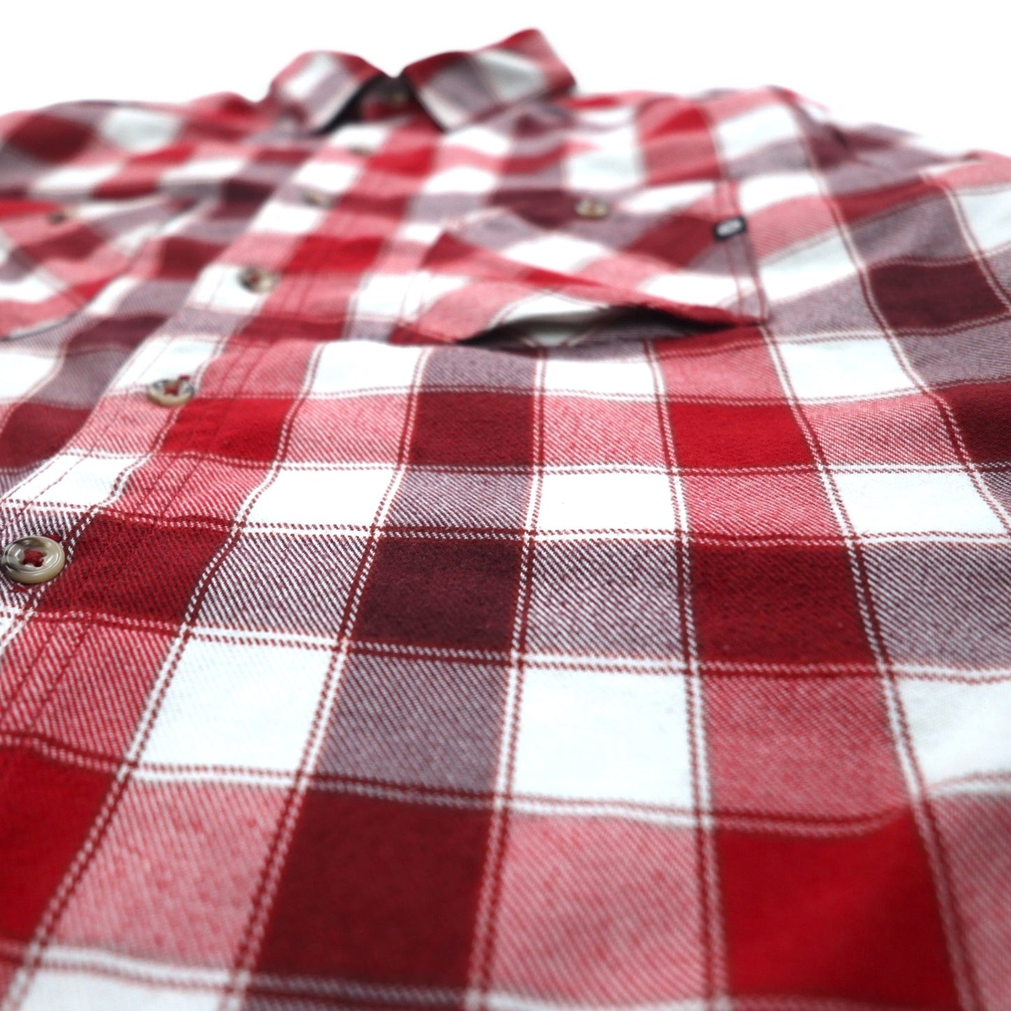 Marmot Block Check Shirt S Red Polyester Cotton Mountain Pocket MJS-F7052