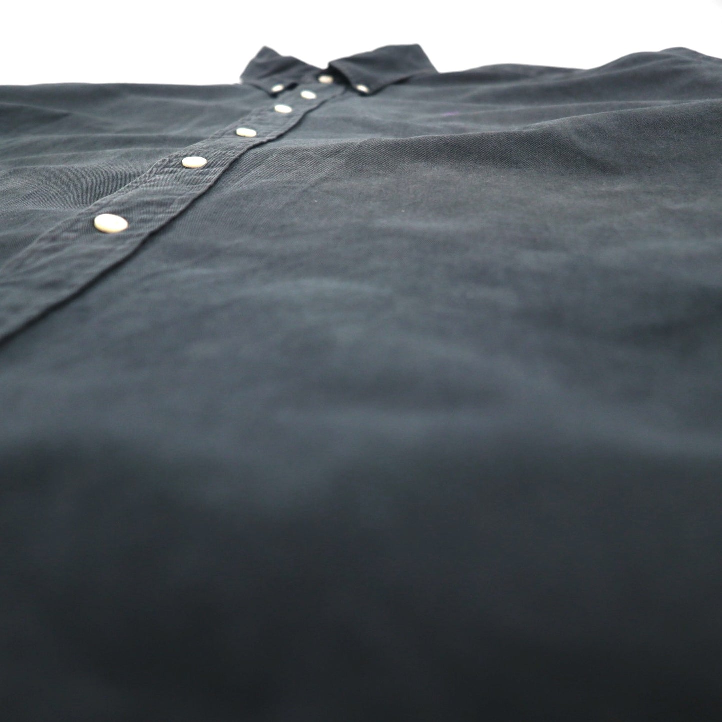 Ralph Lauren 90s BLAKE short sleeve button down shirt XL black cotton small pony embroidery