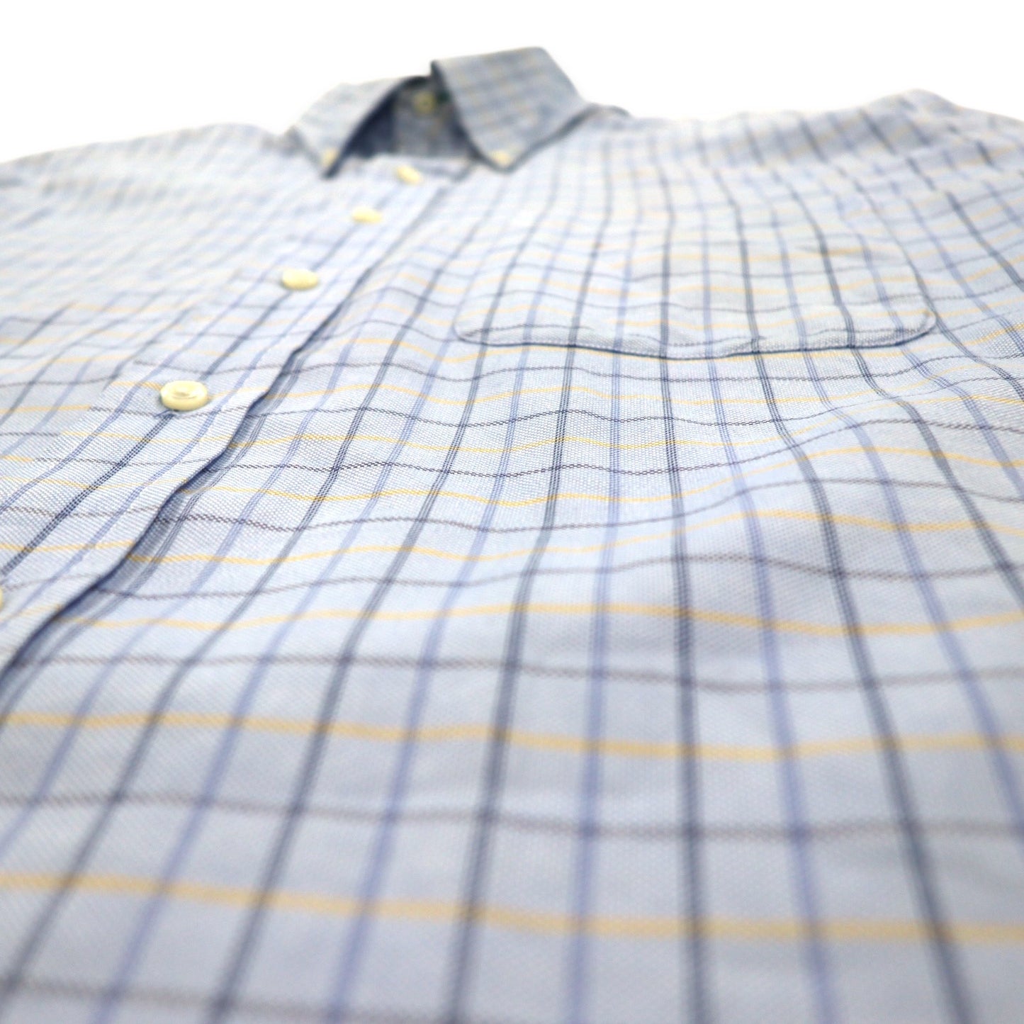 TOMMY HILFIGER 90s Big Size Button Down Shirt L Blue Windowpane Check