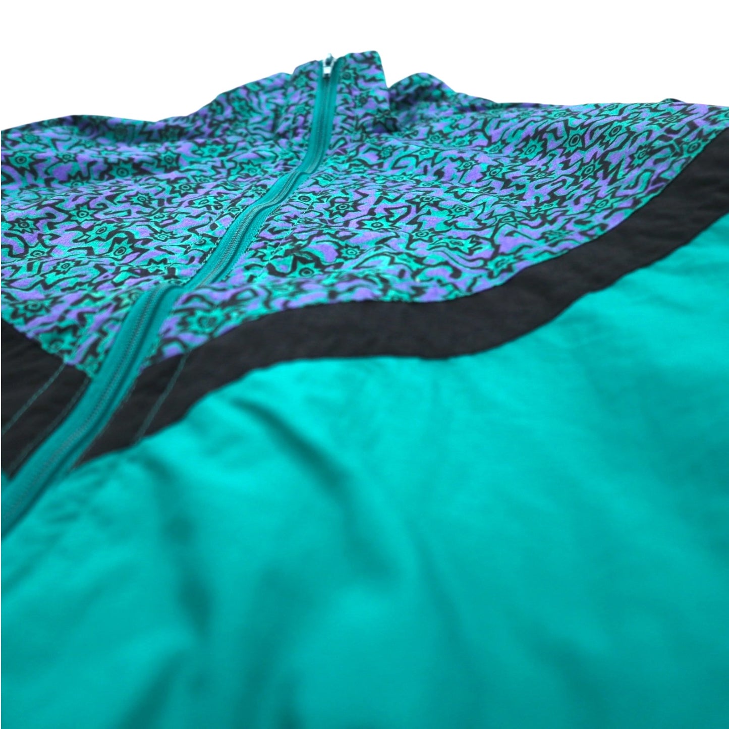 Vintage 90s IPFU Track Jacket, training jacket, track jacket, M, green, all-over print, nylon