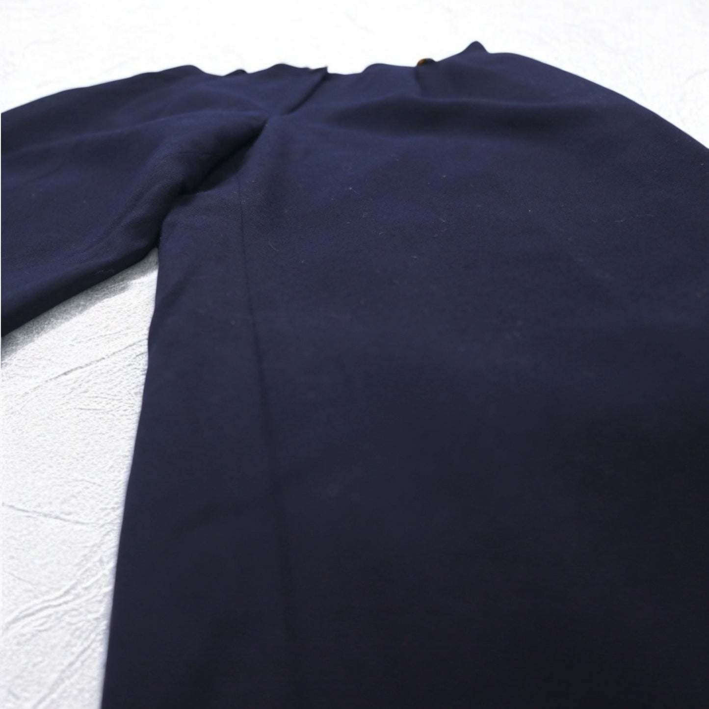 DAKS カシミヤ混 オールド タック イージー スラックスパンツ M ネイビー ウール 日本製