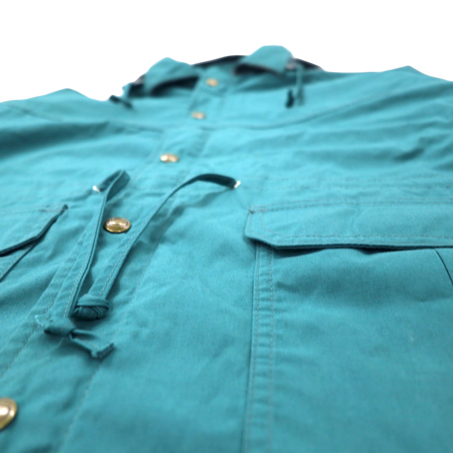 Woolrich USA製 70年代 マウンテンパーカー M グリーン ポリエステル 65/35クロス ブランケットライナー フード着脱式 ドローコード 白タグ