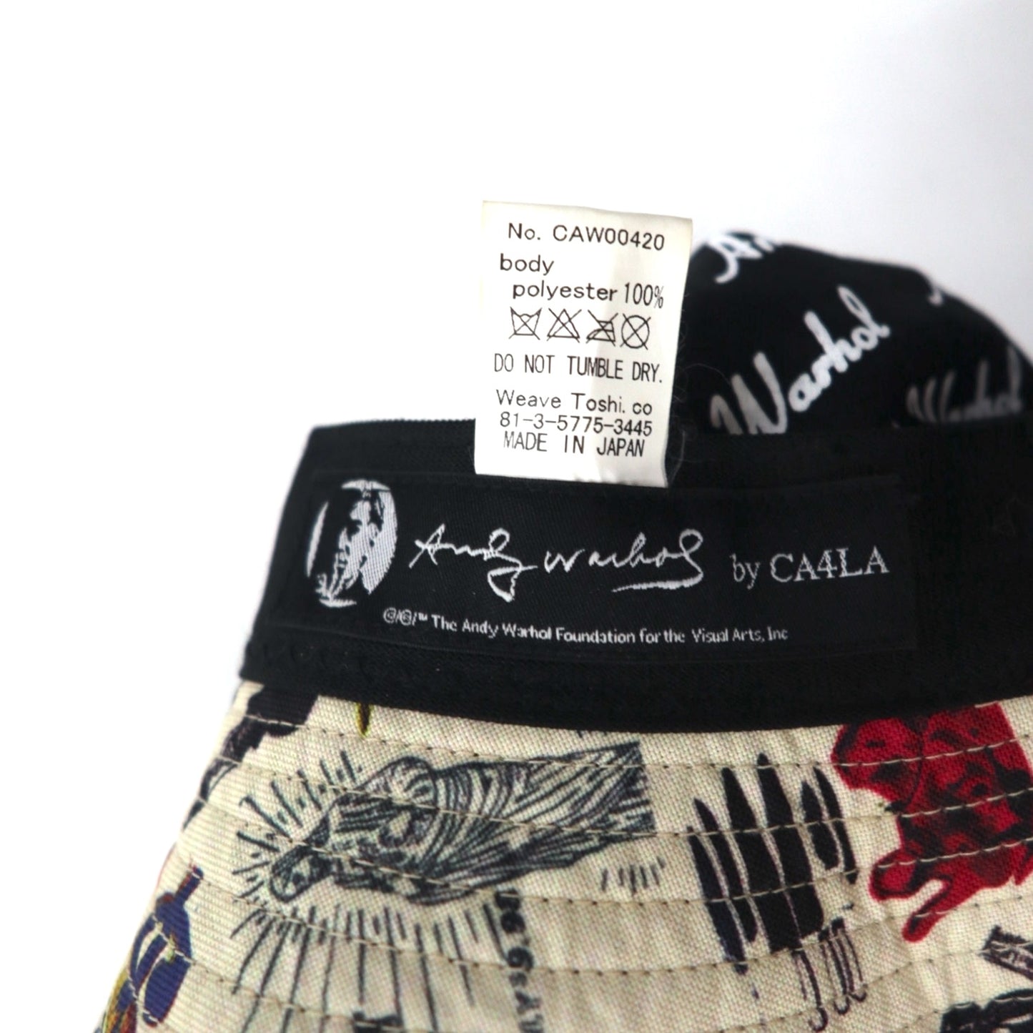 CA4LA x Andy Warhol Bucket Hat FREE Beige All-over Pattern Art CAW00420 Made in Japan