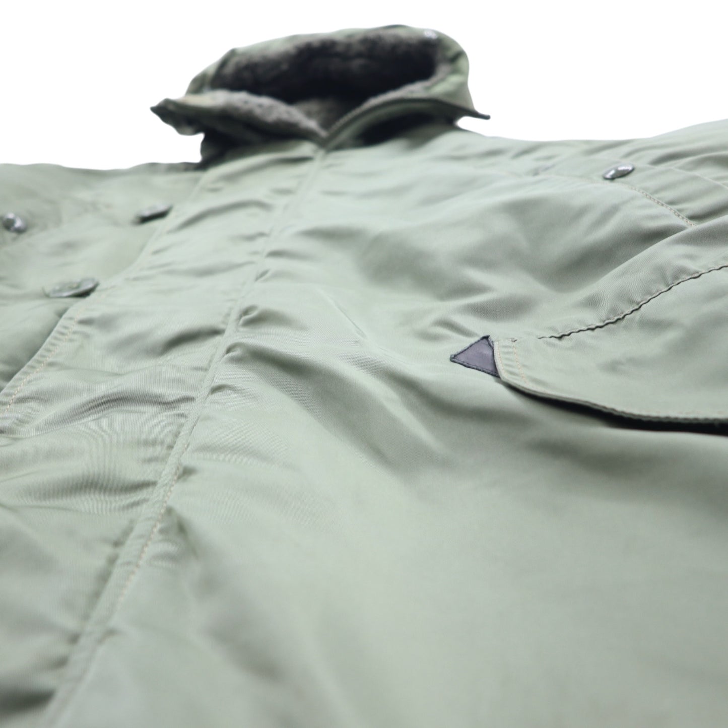 ALPHA INDUSTRIES INC N-3B フライトジャケット M カーキ ポリエステル ドローコード ファー着脱可能 MIL-J-6279