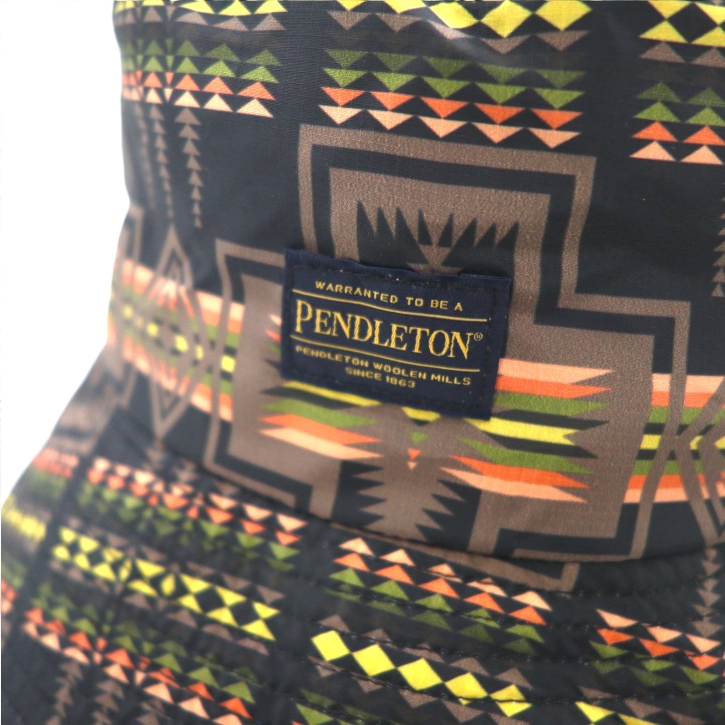 PENDLETON バケットハット FREE ブラック 総柄 ネイティブ ポリエステル 撥水 ECOPET HAT