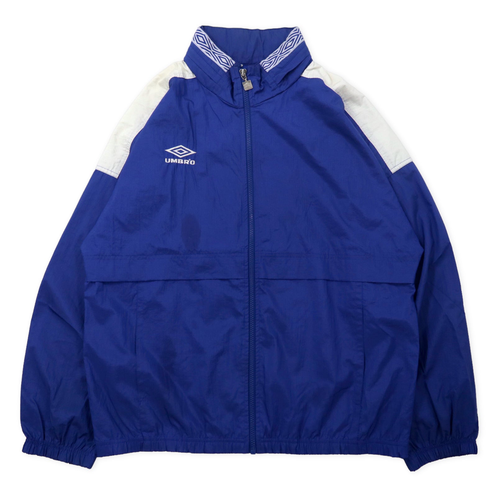 UMBRO 90s Big Size Windbreaker M Blue Side Line HOODIE Storage One