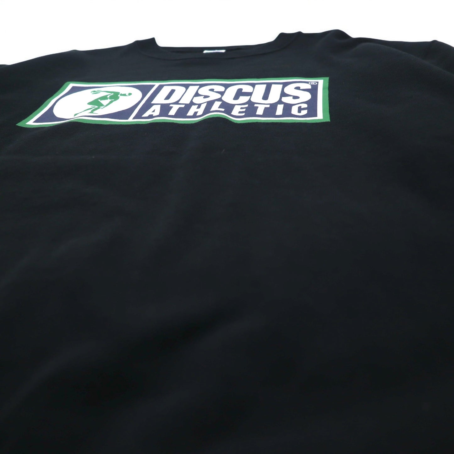 DISCUS ATHLETIC Crewneck Sweatshirt M Black Cotton Logo Print