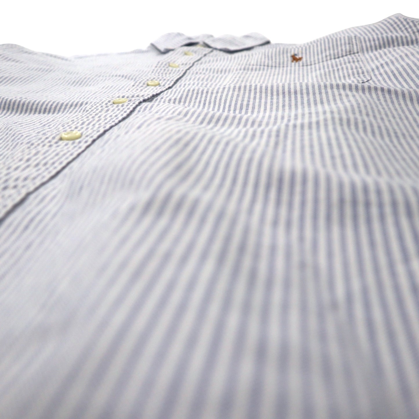 Ralph Lauren 90年代 オックスフォード ボタンダウンシャツ XL ブルー ストライプ コットン CLASSIC FIT スモールポニー 刺繍