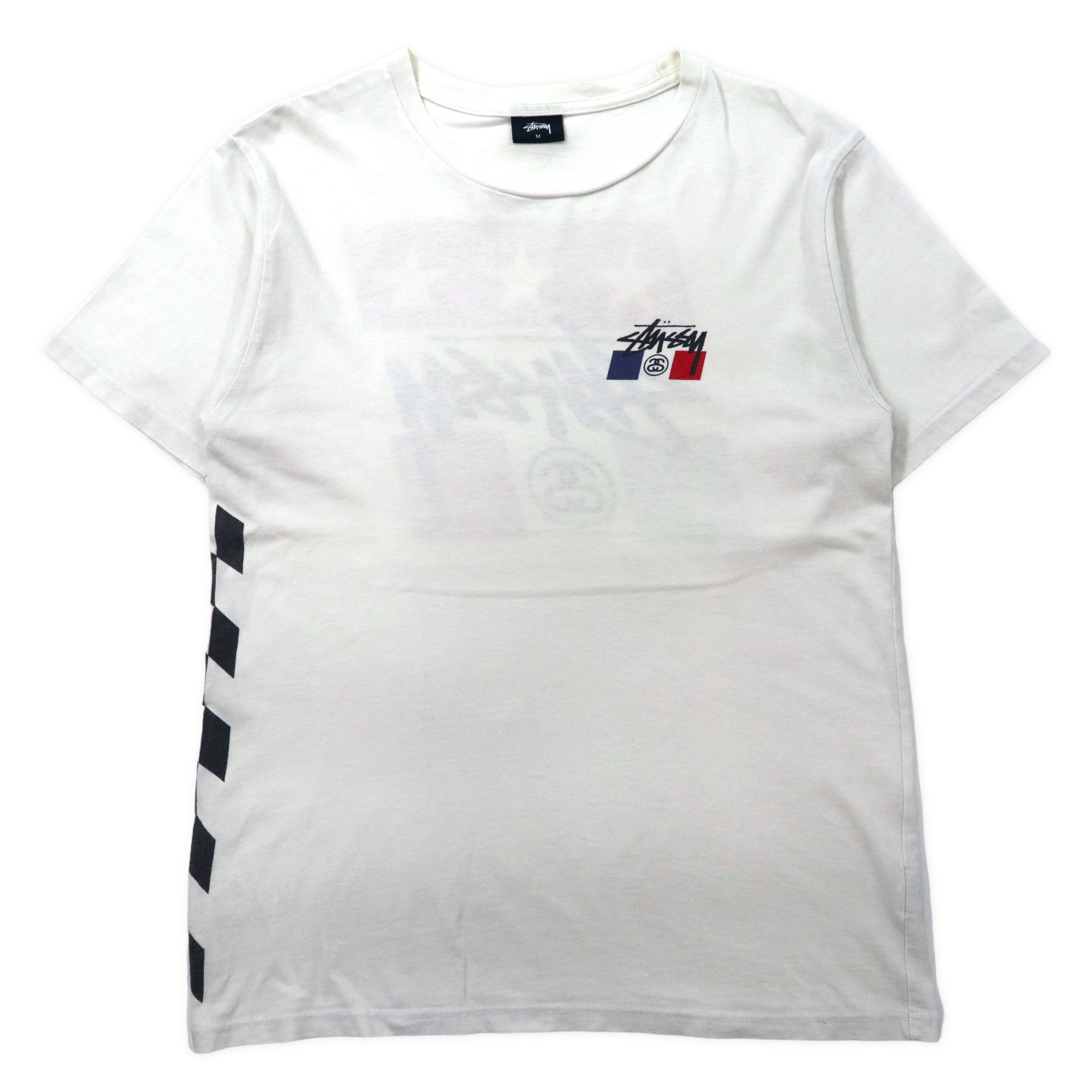 Stussy Stock Logo Print T-Shirt M White Cotton Back Print – 日本然 