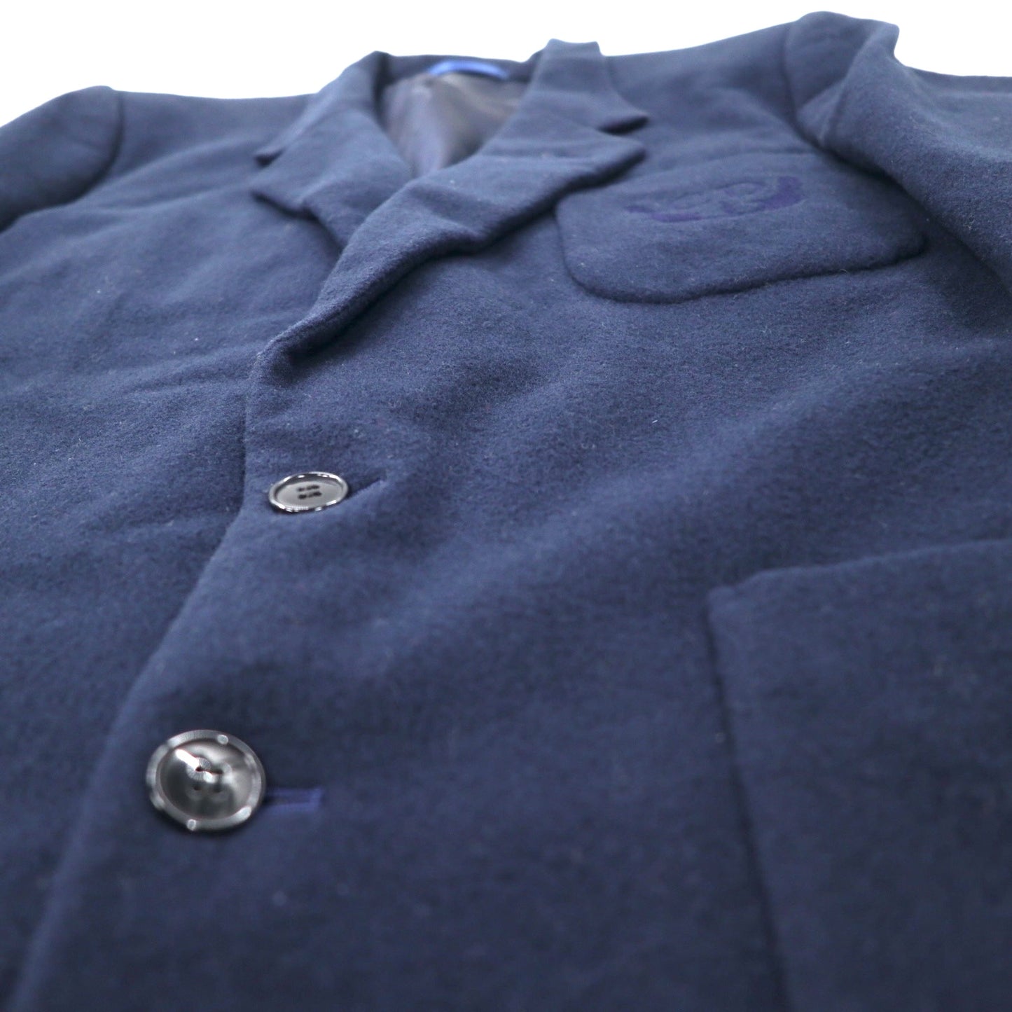 Christian Dior MONSIEUR Old 2B Tailored Jacket L Navy Lambswool One-point logo embroidery Made in Japan