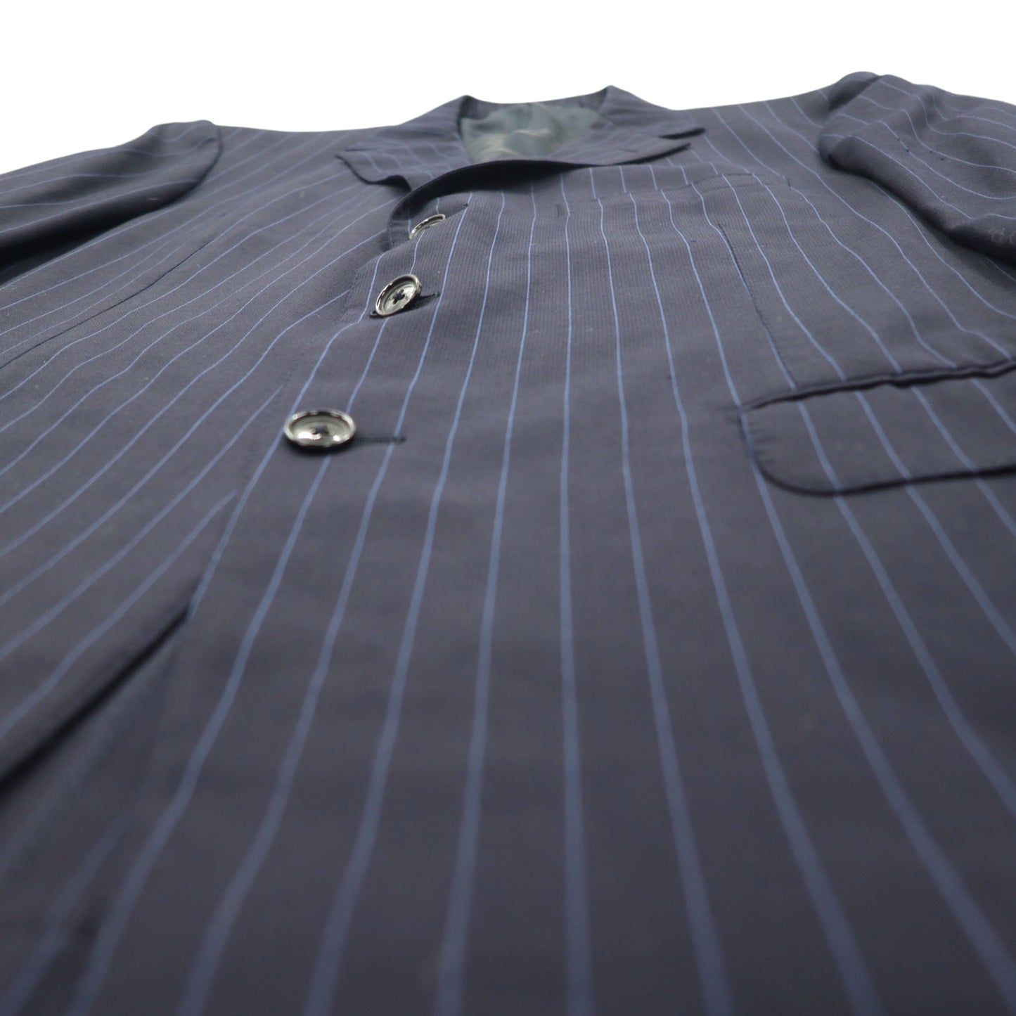 Ermenegildo Zegna Swiss Made 3B Tailored Jacket L Navy Wool Stripe