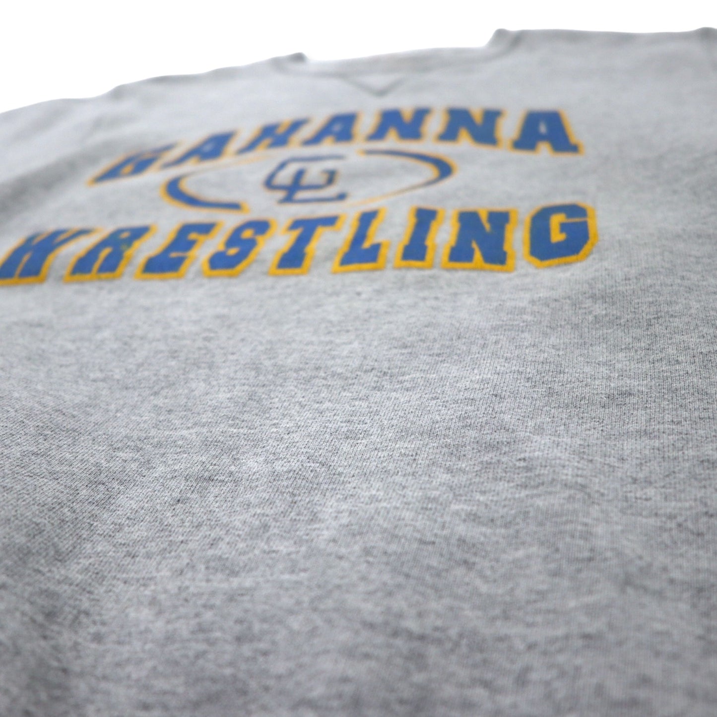 M.J. SOFFE USA製 90年代 カレッジ プリント スウェット S グレー コットン 前V GAHANNA WRESTLING