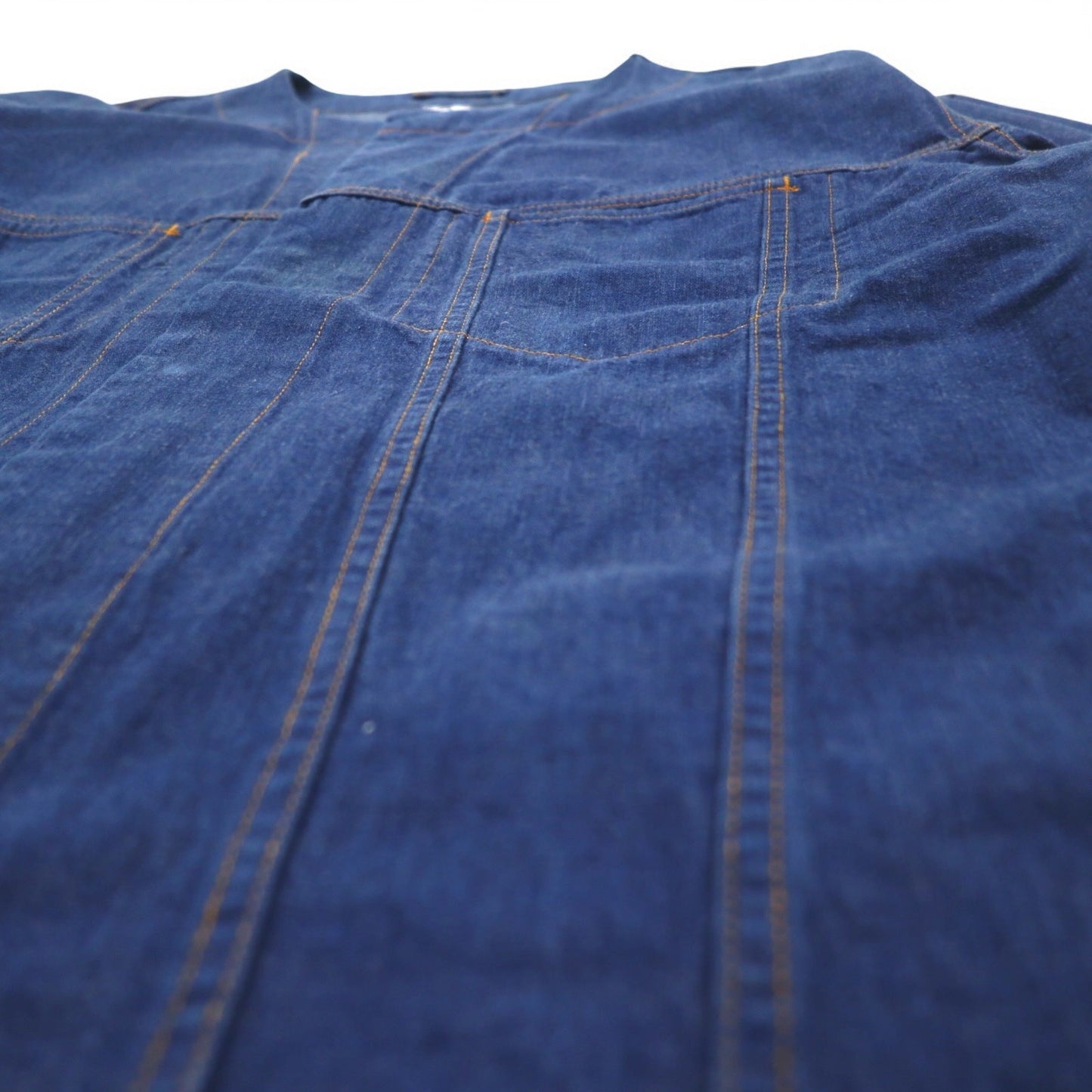 Sasquatchfabrix. デニム ビッグシャツ ジャケット L インディゴ ブルー カットオフ Denim Big Shirt - 3rd TYPE 16AW-SY9-007 日本製