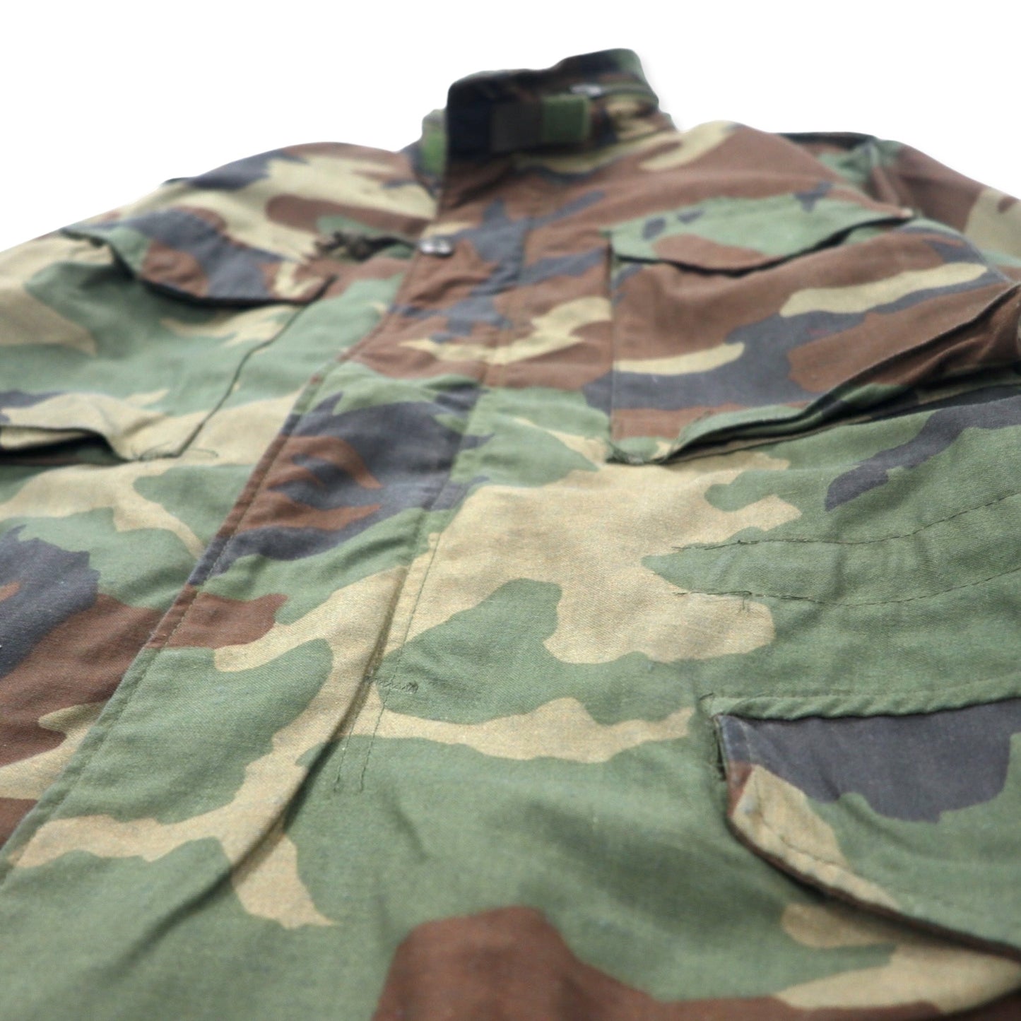 US ARMY 80年代 M-65 フィールドジャケット M カーキ カモフラ コットン パーカー収納式 ミリタリー 8415-01-099-7835 WINFIELD MFG.