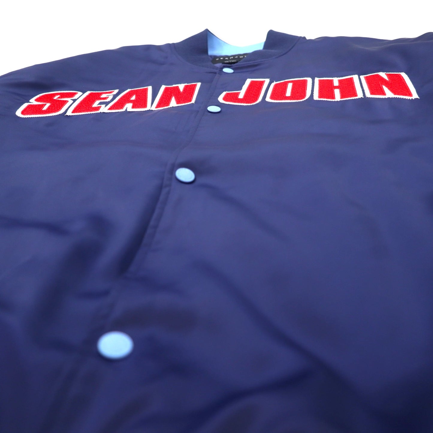 SEAN JOHN スタジャン 4XL ネイビー ポリエステル 中綿 キルティングライナー ビッグサイズ