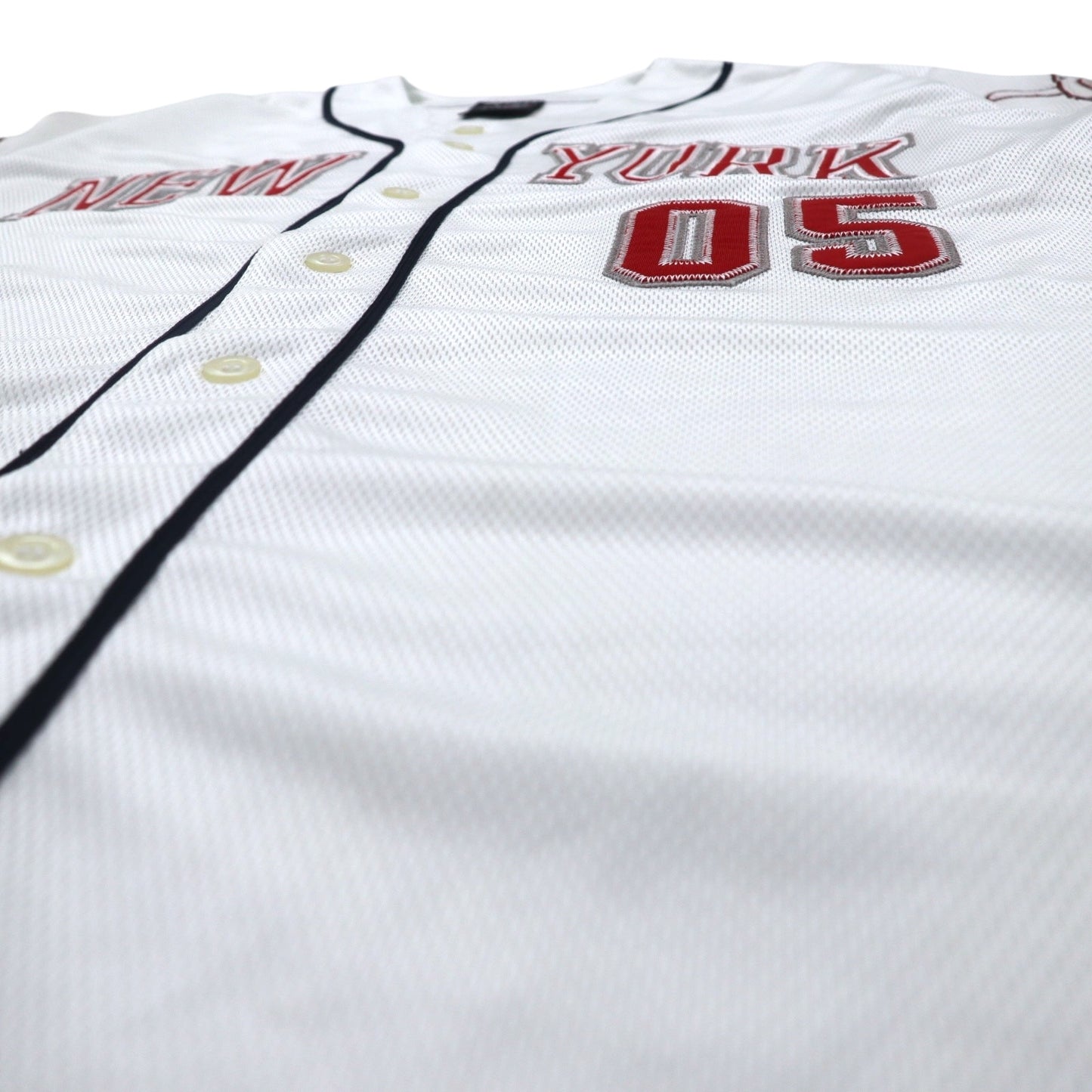 FUBU 90s Baseball Shirt L White Patch NEW YORK