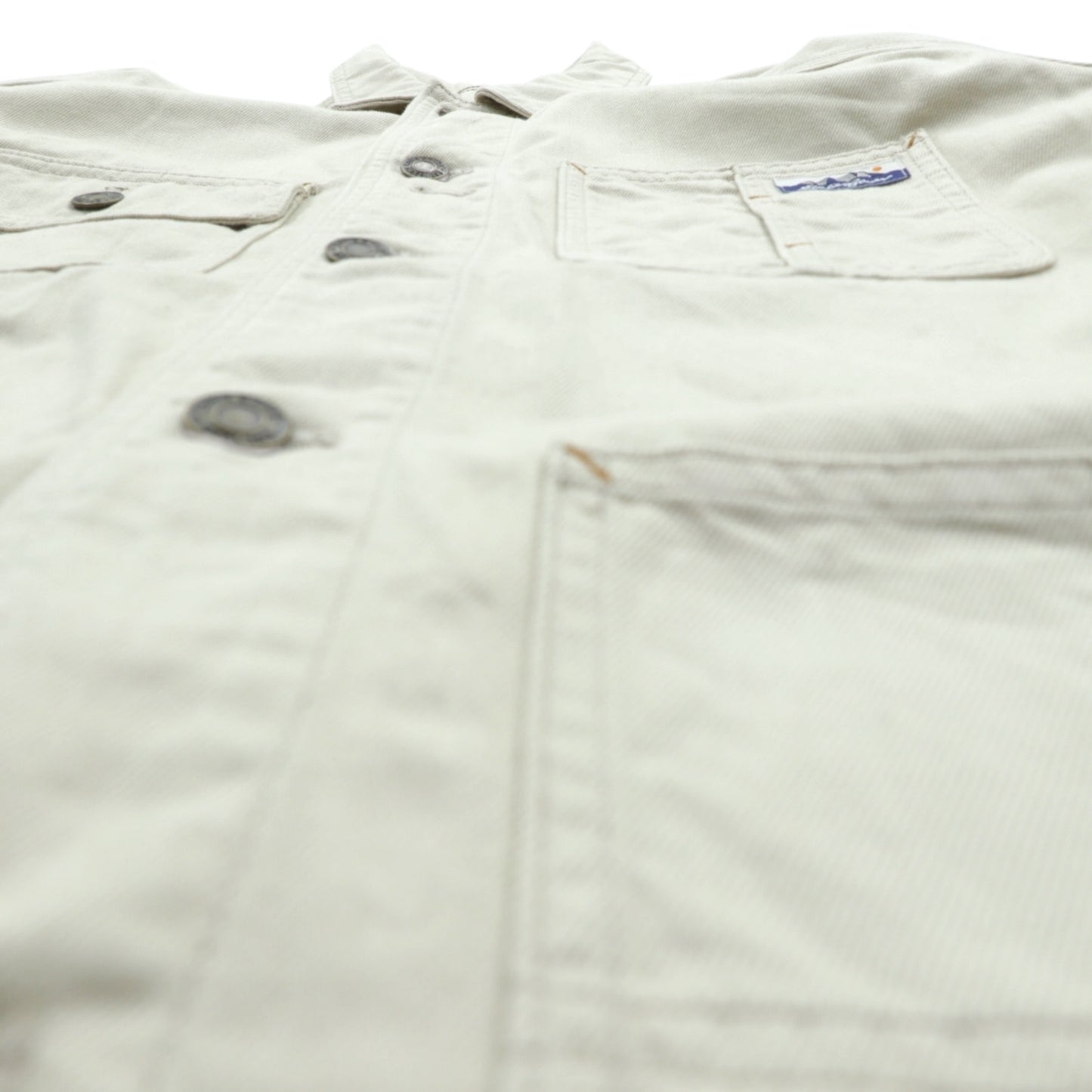 Eddie Bauer カバーオール ワークジャケット M 生成り ナチュラル ベージュ コットン 4ポケット