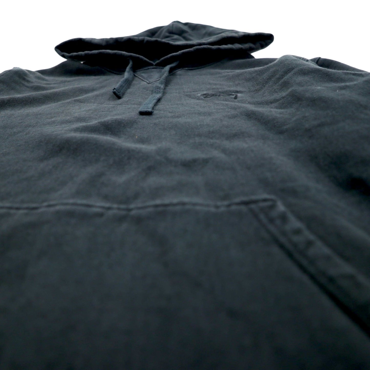 stussy Reverse Weave Pullover Hoodie L Black Cotton One Point Logo Embroidery