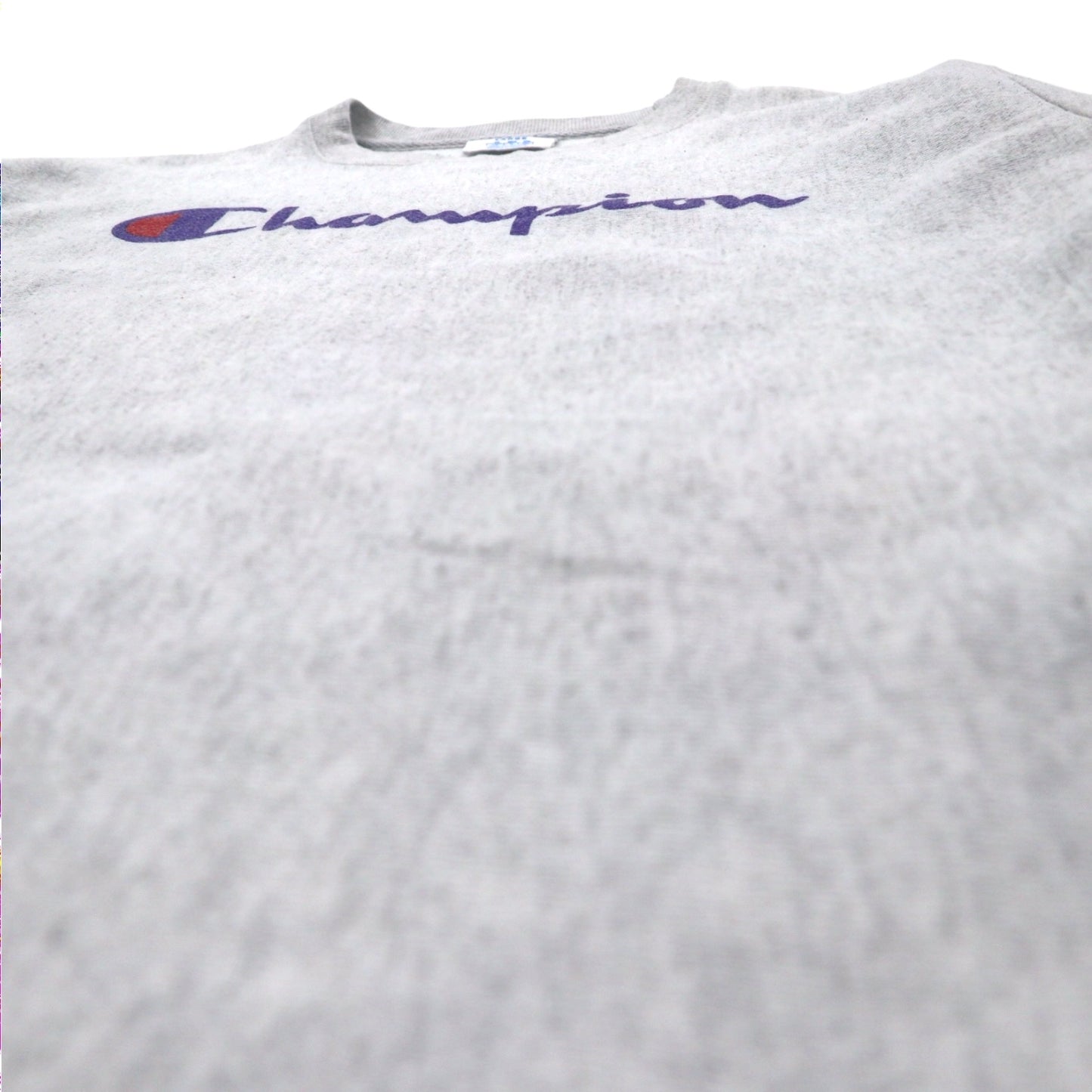Champion リバースウィーブ REVERSE WEAVE スウェット 2XL グレー 染み込みプリント 青単タグ 復刻 エルサルバドル製