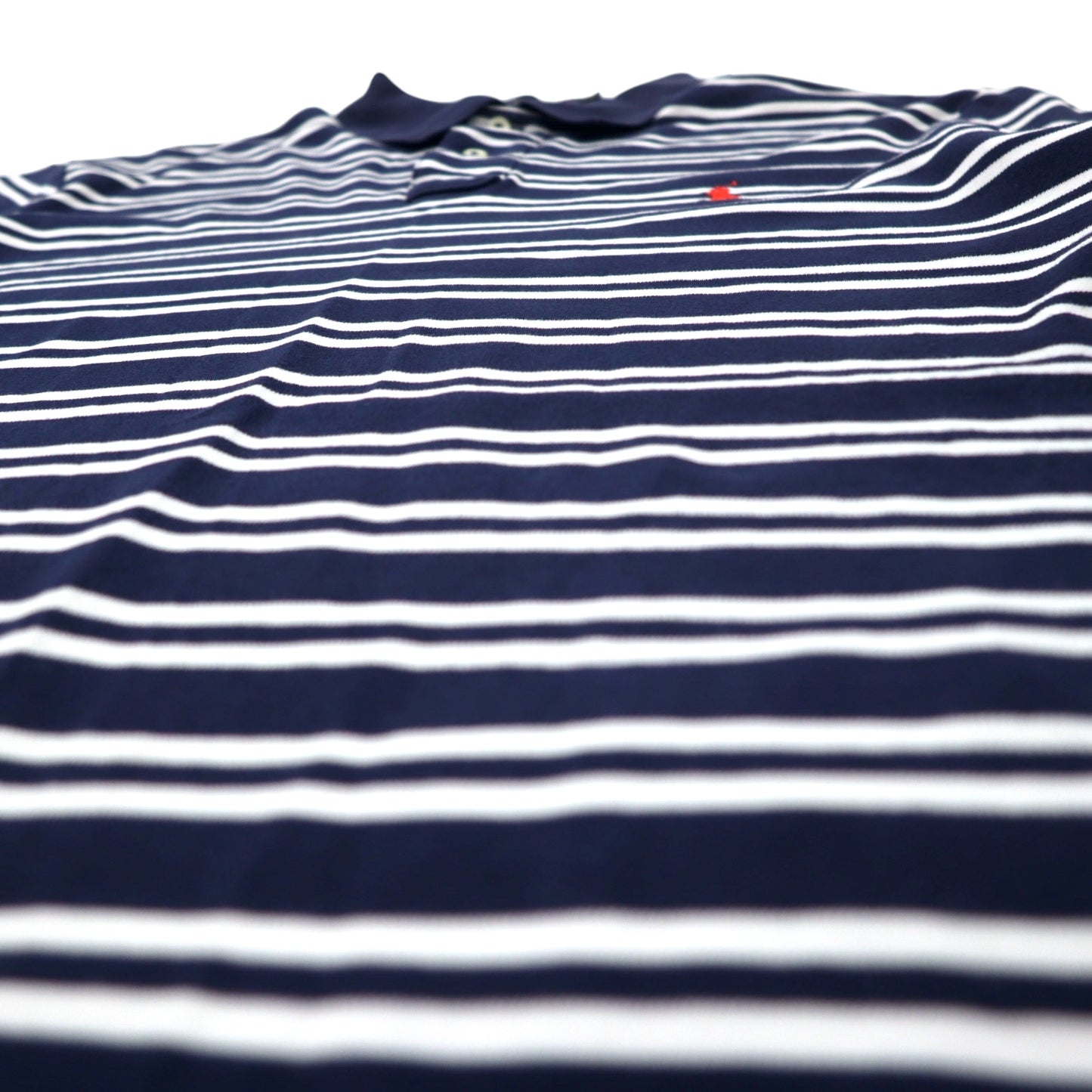 POLO RALPH LAUREN ボーダー ポロシャツ XL ネイビー ホワイト コットン スモールポニー 刺繍