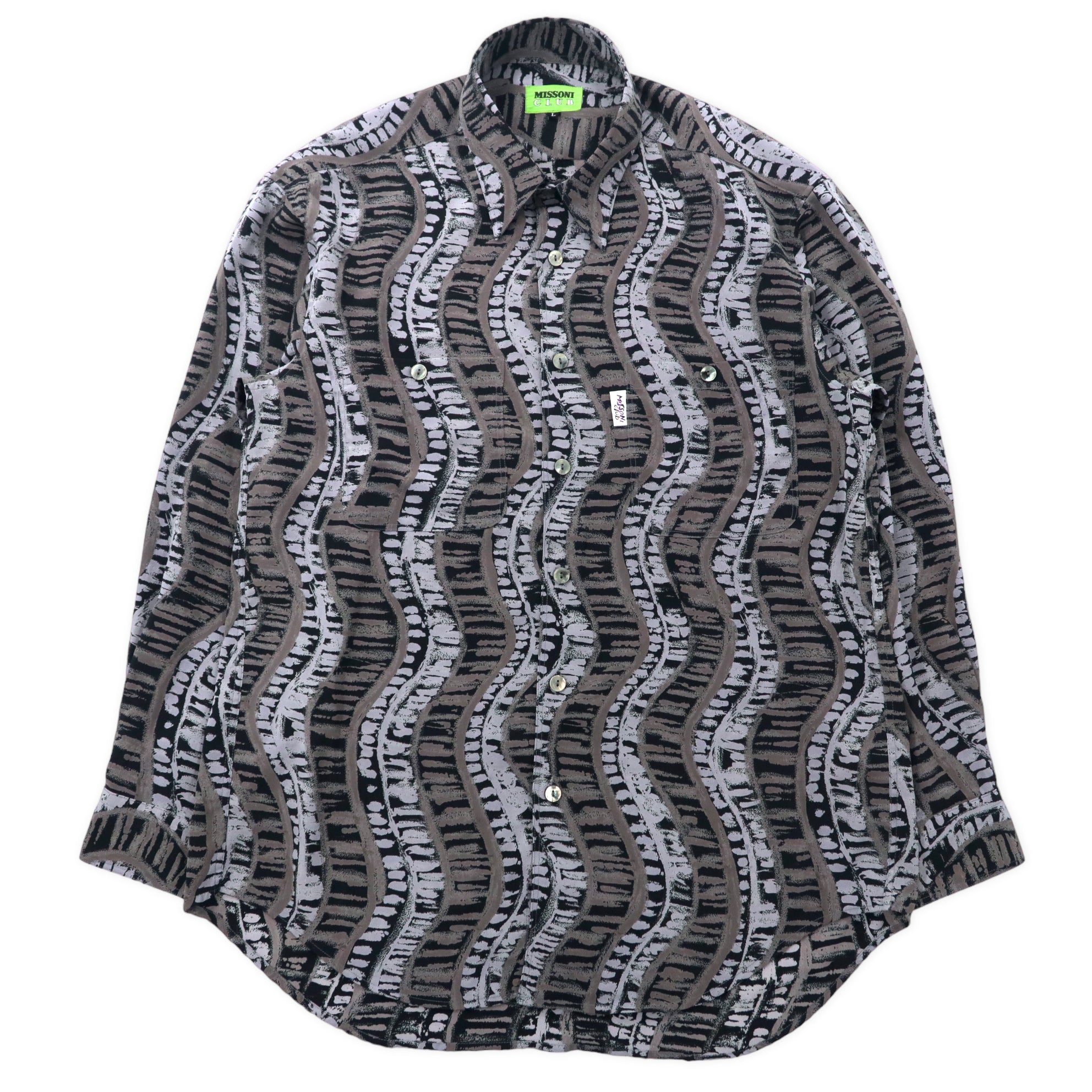 Missoni Club Patterned poly shirt L gray polyester – 日本然リトテ