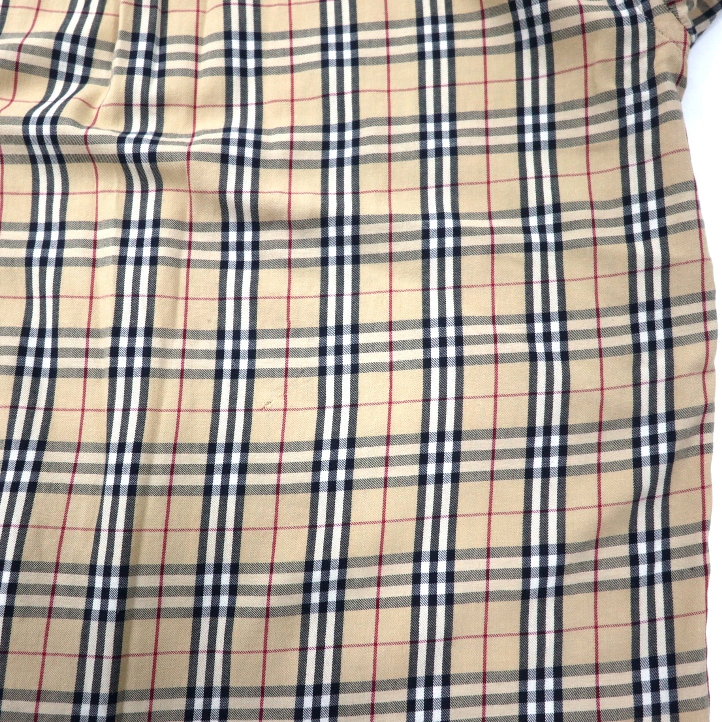 BURBERRY Glen Check Button-Down Shirt, XL, Beige, Cotton, One-Point Logo Embroidery