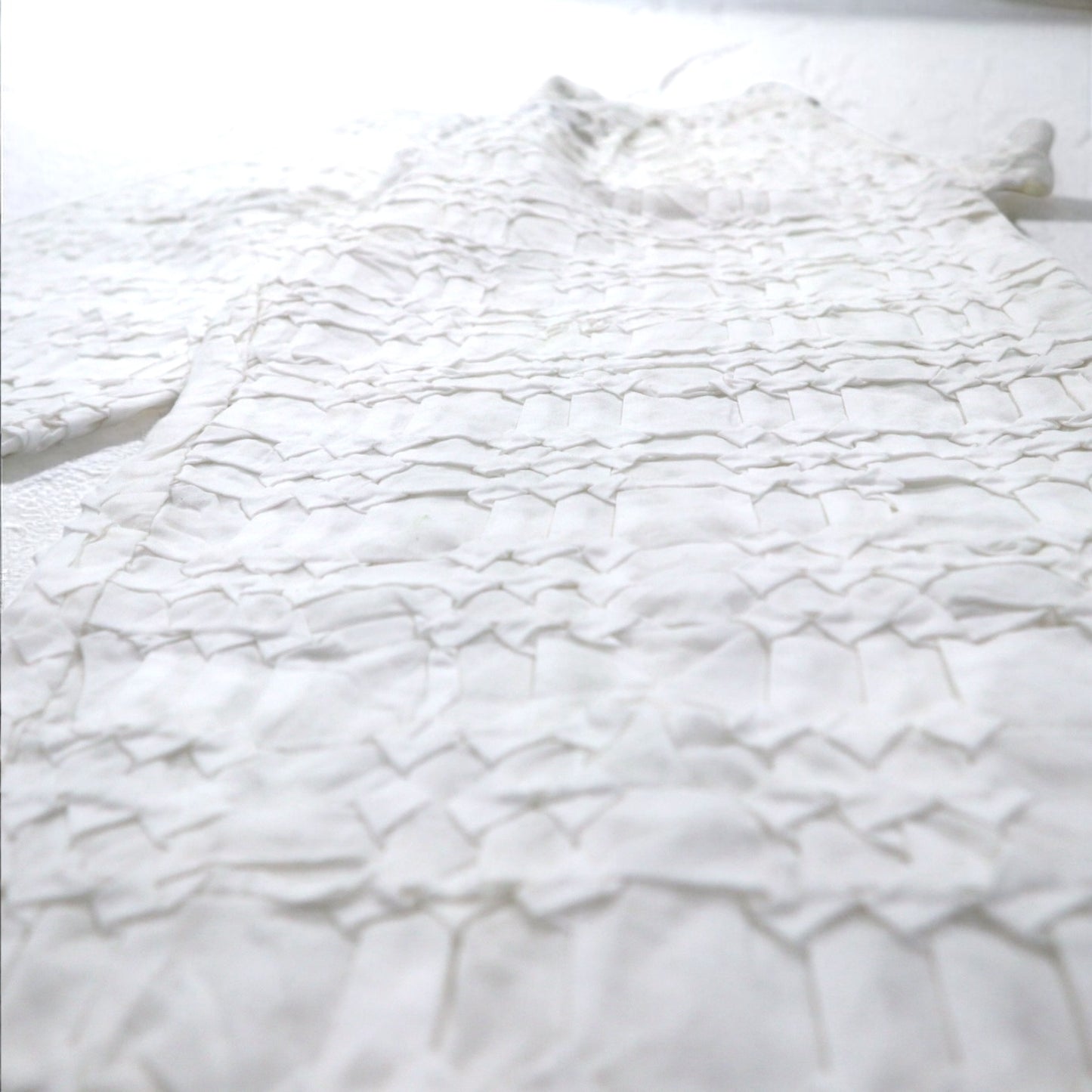 Leh 24AW コットンスモーキング Smocking One Tuck Slacks ペインターパンツ M ホワイト 刺繍 1033