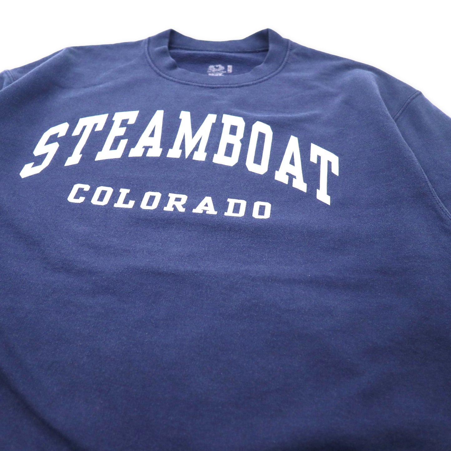 FRUIT OF THE LOOM College Print Sweat L Navy Cotton STEAM BOAT COLORADO