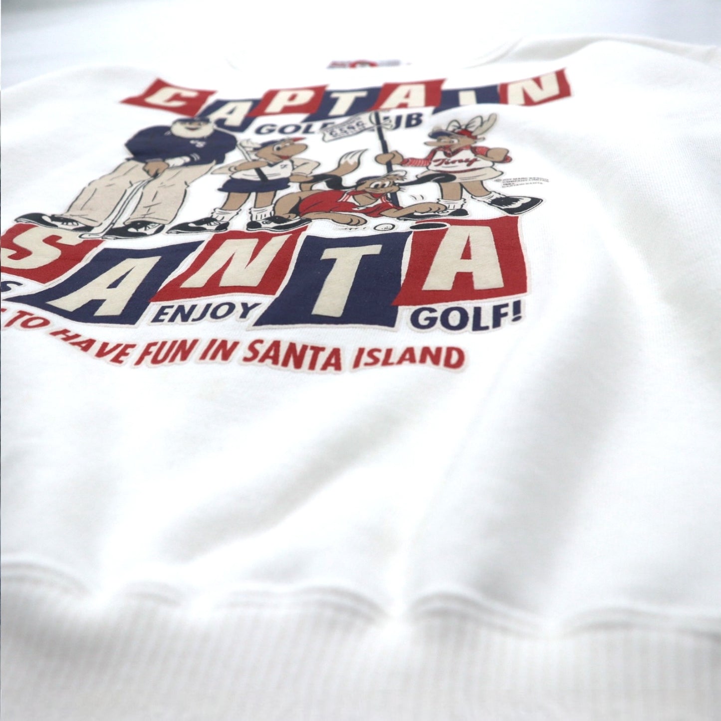 Captain Santa 80年代 キャラクタープリント スウェット M ホワイト 両面プリント 日本製