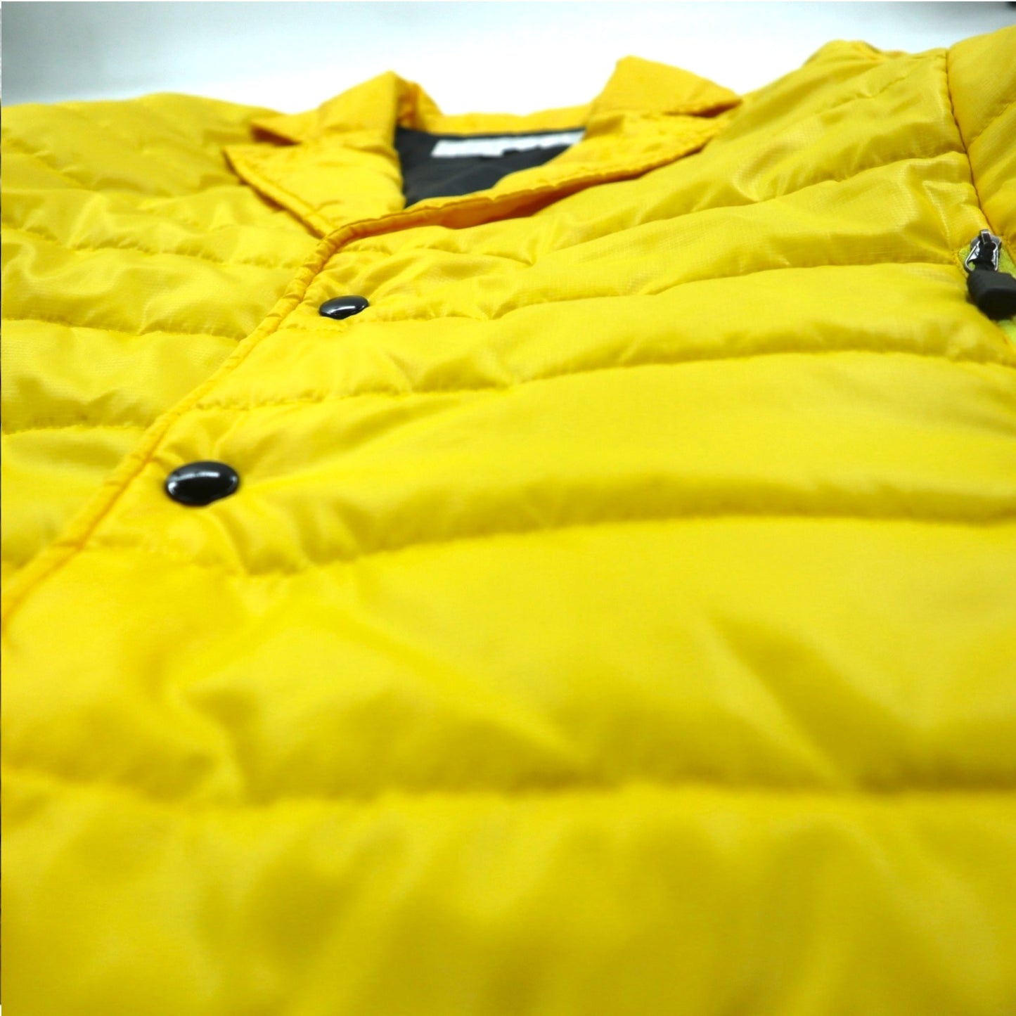 GANRYU 中綿 ダウン テーラードジャケット M イエロー ポリエステル ドローコード