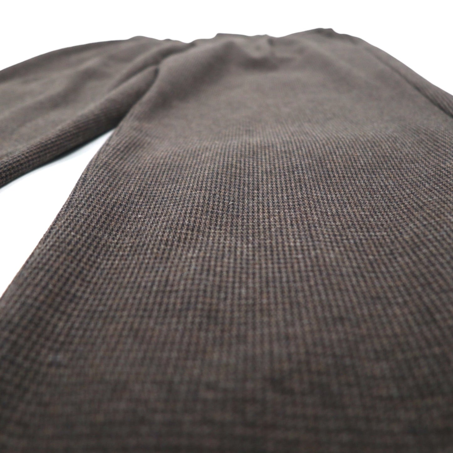 UNIQLO Tucked Wide-leg Pants, Check Pattern, Easy Fit, Size XL, Brown, Cotton