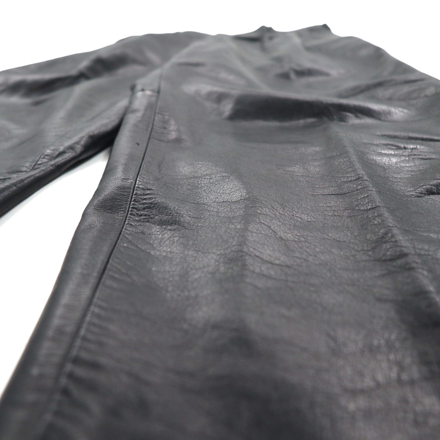 Bell Maxim 2タック ワイド レザーパンツ スラックス XL ブラック 牛革 日本製