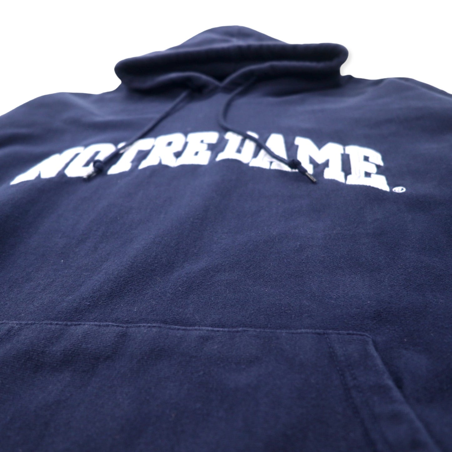 STEVE AND BARRY'S リバースウィーブ プルオーバーパーカー XXL ネイビー コットン パキ綿 カレッジ NOTREDAME ビッグサイズ