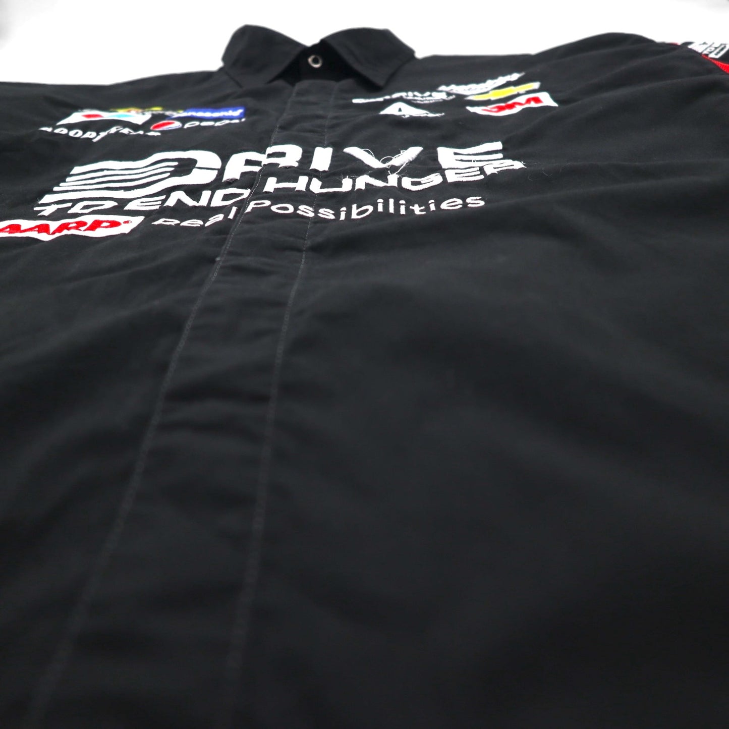 CHASE AUTHENTICS 半袖 レーシングシャツ XL ブラック コットン NASCAR スナップボタン