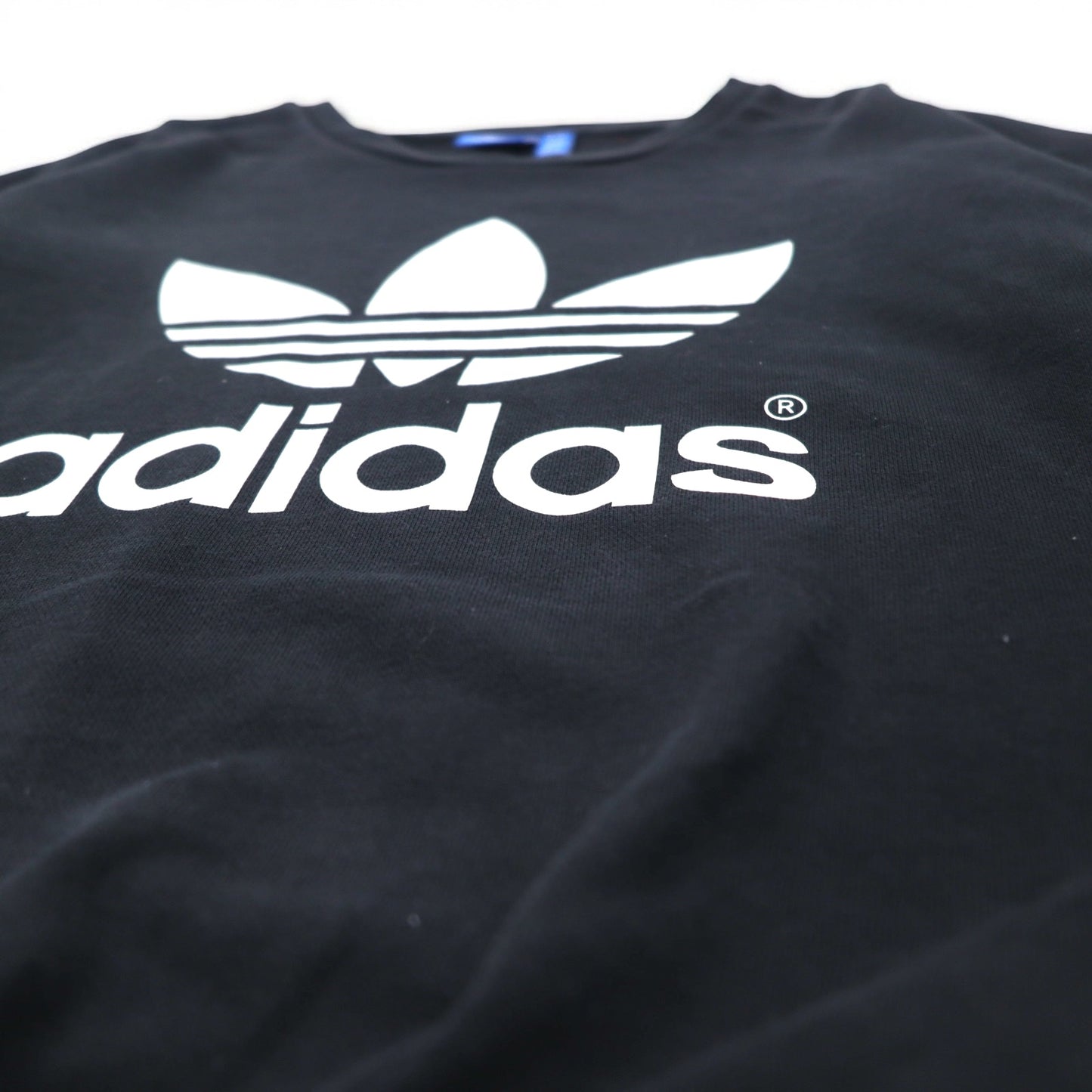 adidas originals トレフォイルロゴ ドロップショルダー スウェット M ブラック コットン AB2019