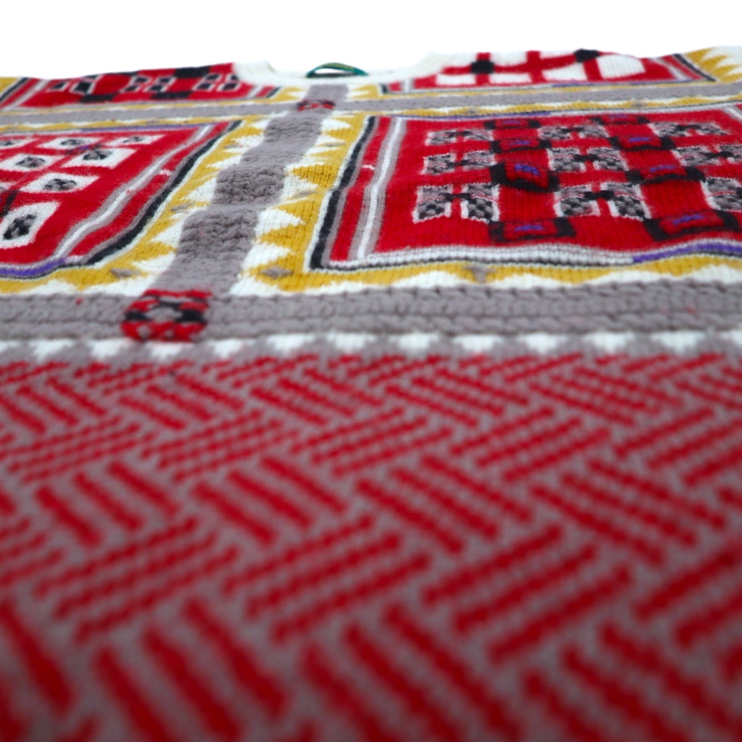 KENZO GOLF 90s All-over Print Knit Sweater, L, Cream, Wool