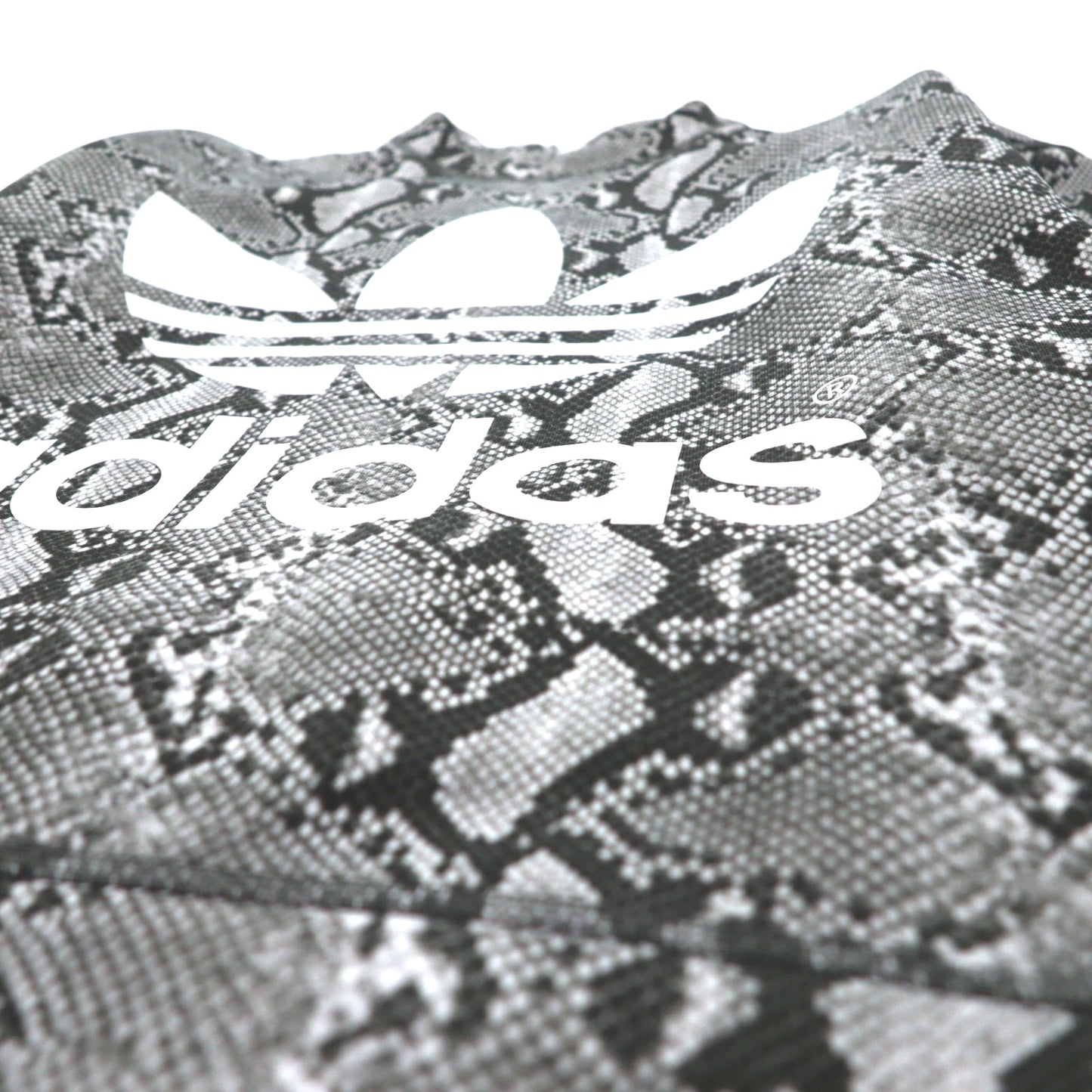 adidas Originals by HYKE スウェット CREW SWEATSHIRT Python S グレー パイソン 総柄 アニマル