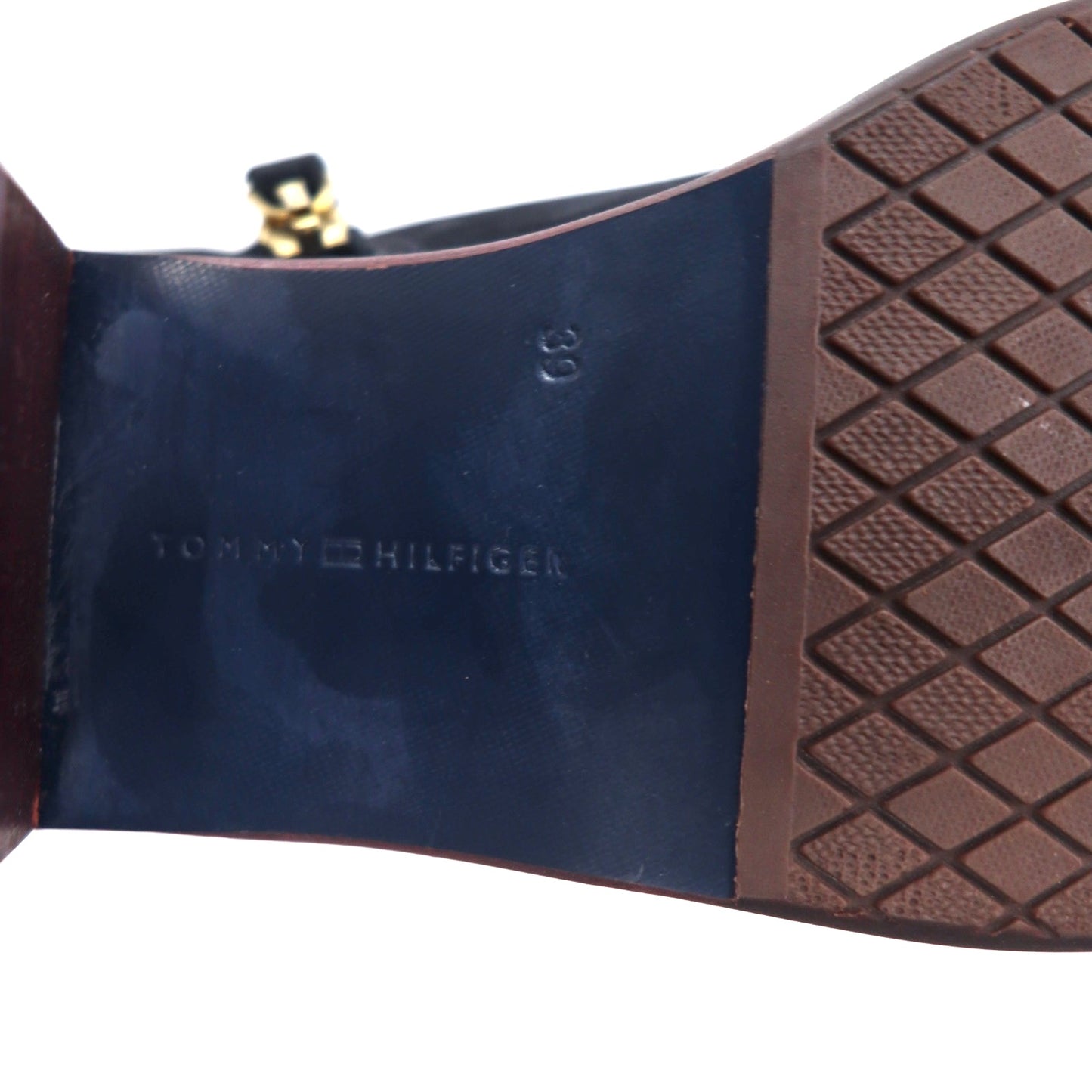 TOMMY HILFIGER Nubuck Leather Short Boots Booties 23.5cm Side Zip ARISON F1285