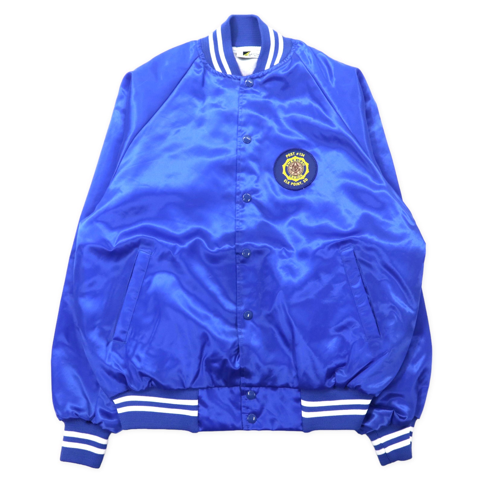 K-Brand USA MADE 80s Nylon Varsity Jacket L Blue American 