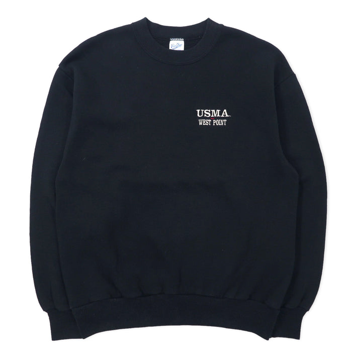 Velva Sheen USA Made 90s USMA Sweatshirt M Black Cotton
