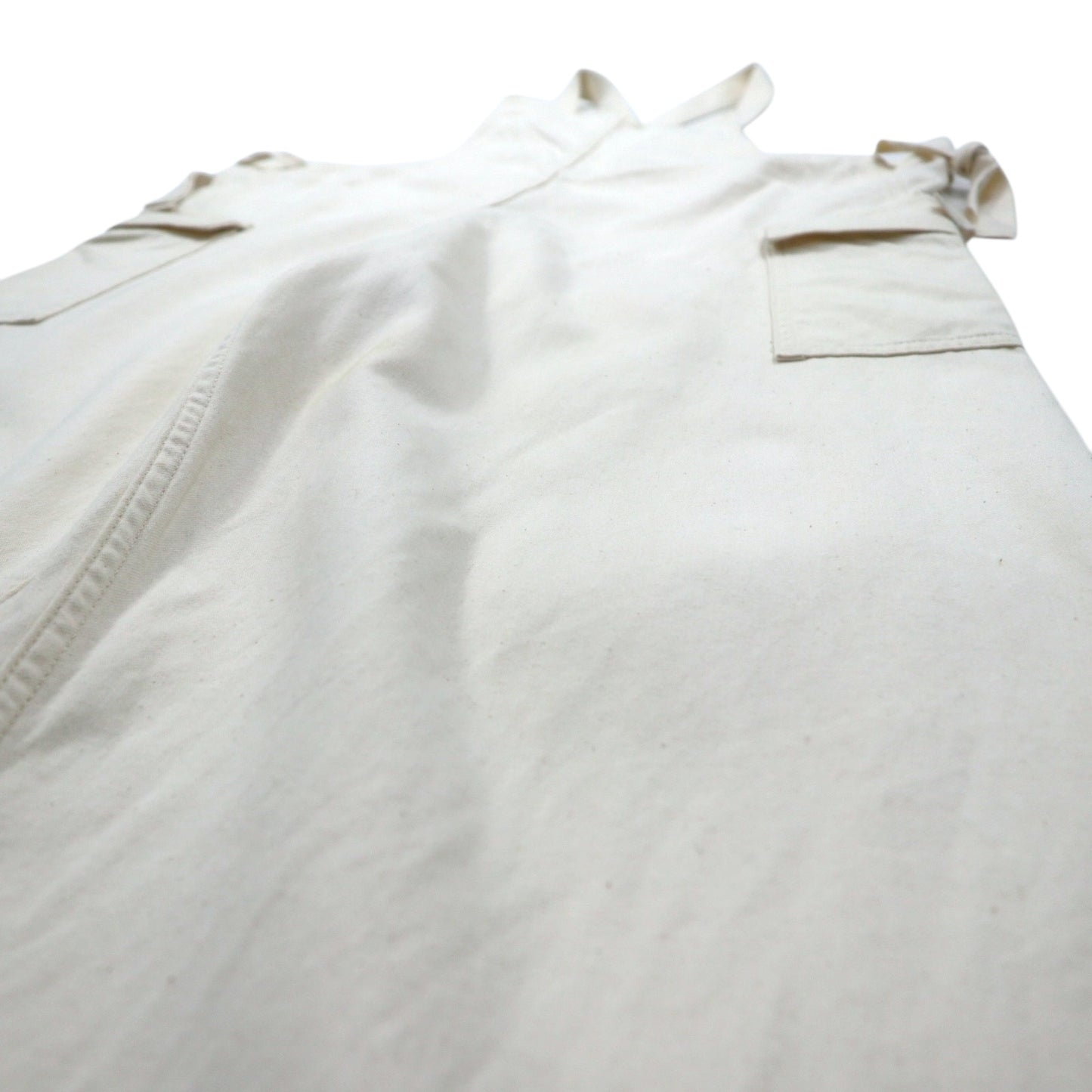 unused オーバーオール M ナチュラル ホワイト コットン 日本製 UW0909