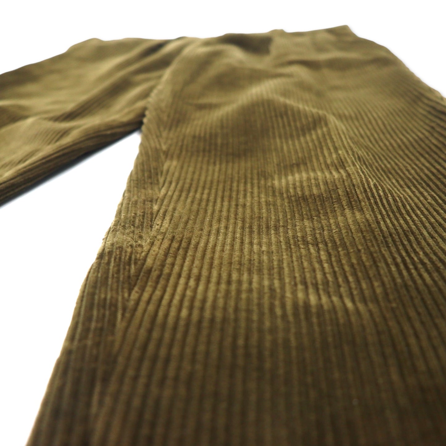 フランス製 80年代 Charles Dubourg テーパード コーデュロイパンツ L カーキ コットン COSSERAT 裾ジップ レザー パイピング DMCジップ