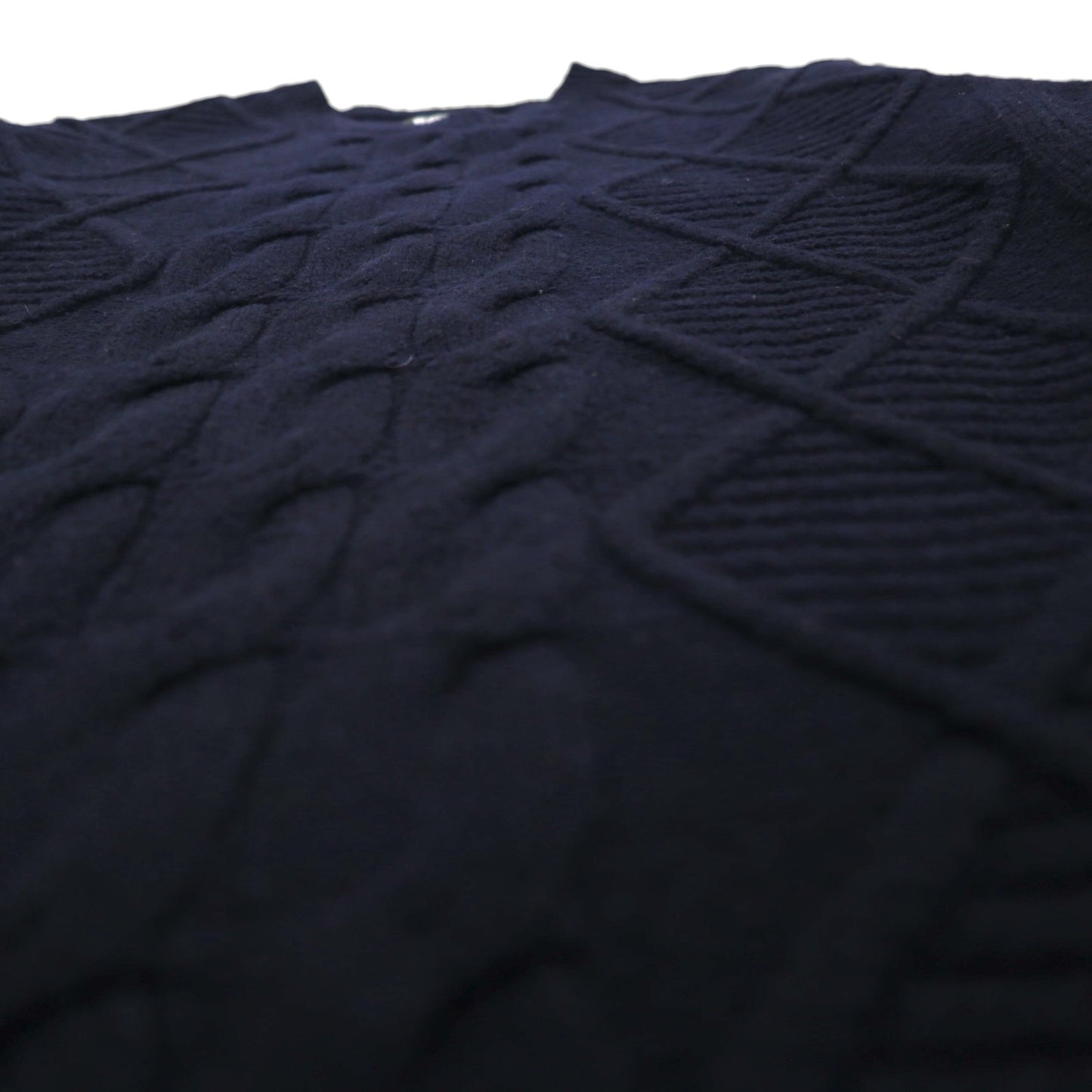 Barbour フィッシャーマン アラン ニット セーター M ネイビー ウール CLASSIC TARTAN MKN1059NY94