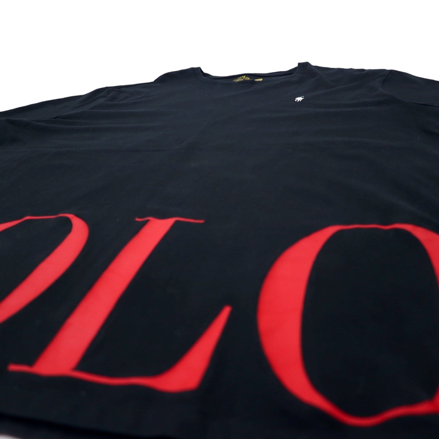 POLO RALPH LAUREN Logo Print T-Shirt XXL Black Cotton CLASSIC FIT Small Pony Embroidery Big Size