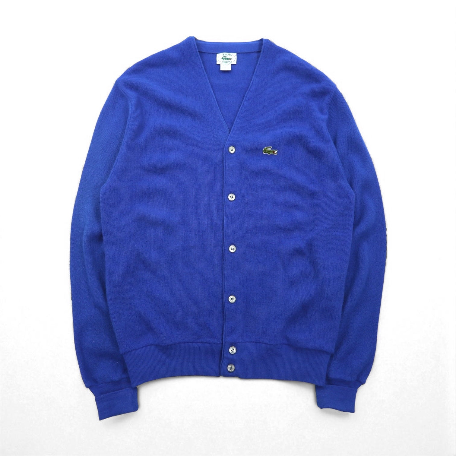 IZOD LACOSTE 80年代 USA製 ニット カーディガン L ブルー アクリル 