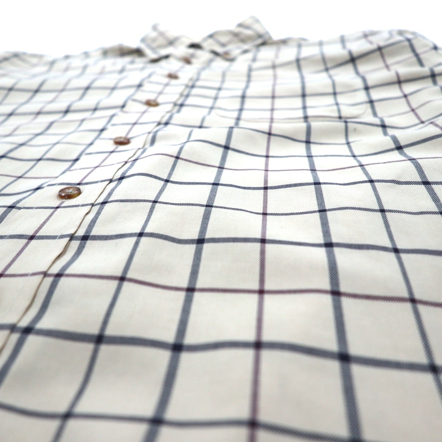 Brooks Brothers Windowpane Check Button-Down Shirt, L, Beige, Cotton, Non-Iron