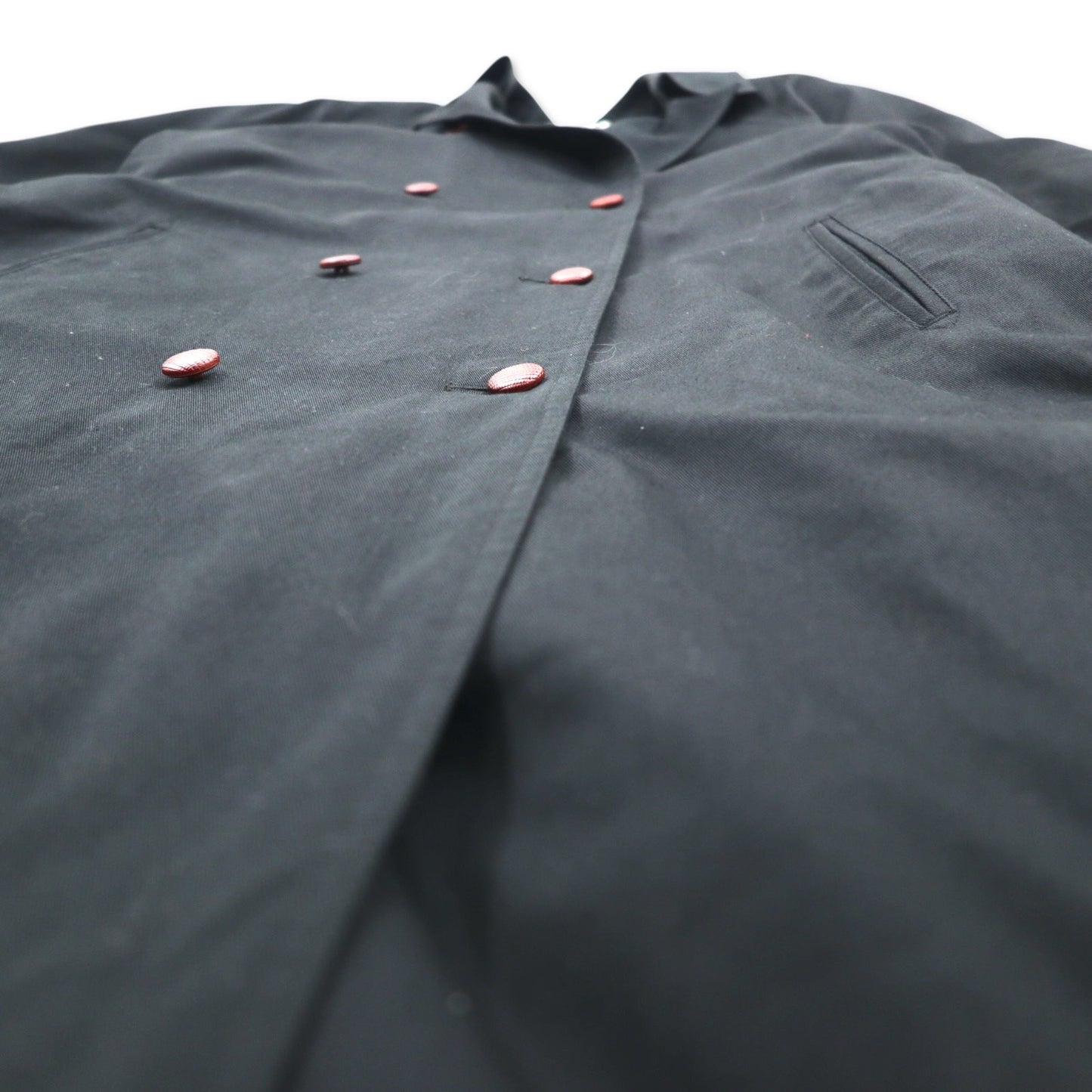 90s Vintage Trench Double-Breasted Coat Misty Harbor トレンチコート M ブラック コットン チェックライナー着脱式 ベルト付き