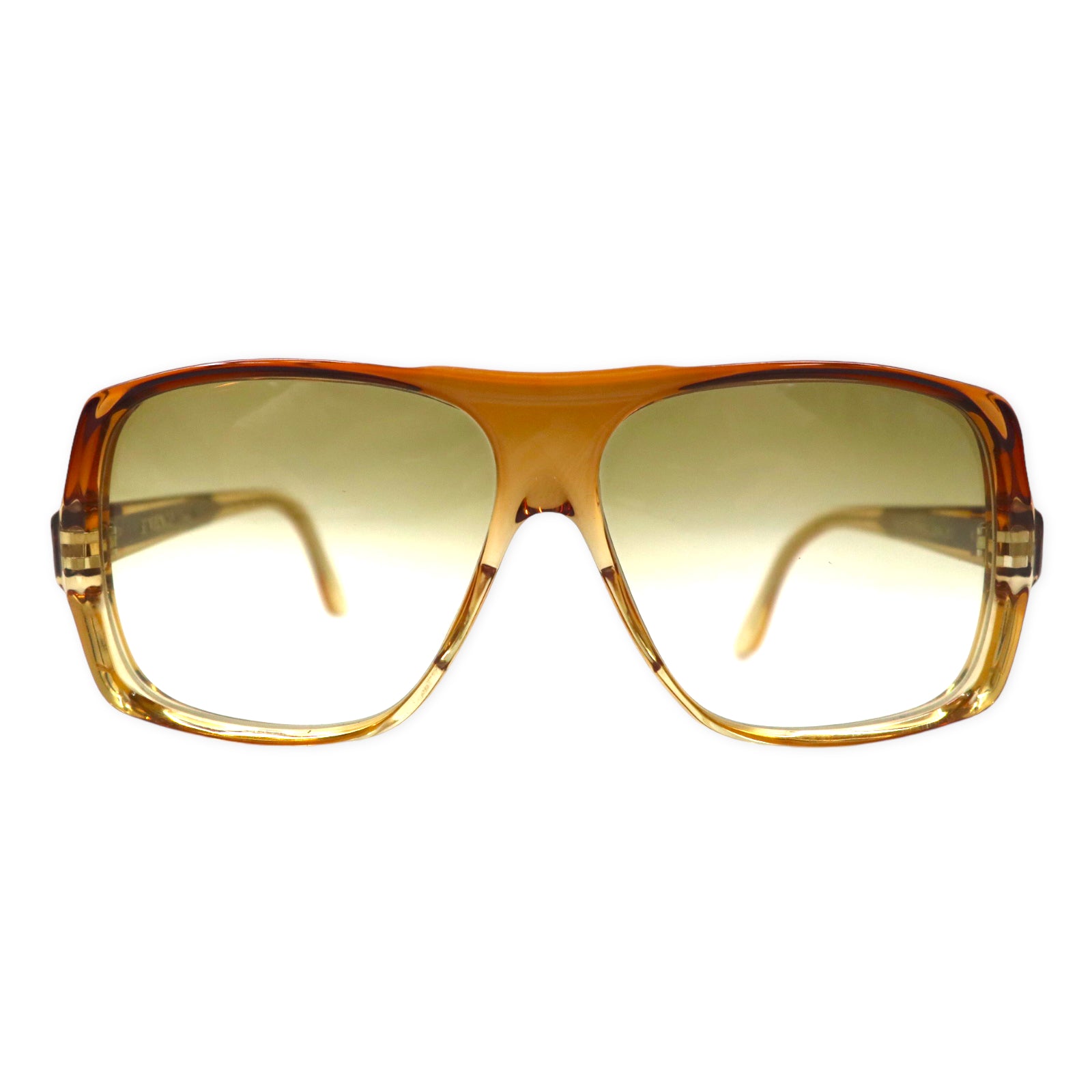 GIVENCHY France MADE 70's Clear Sunglasses Square Square Brown